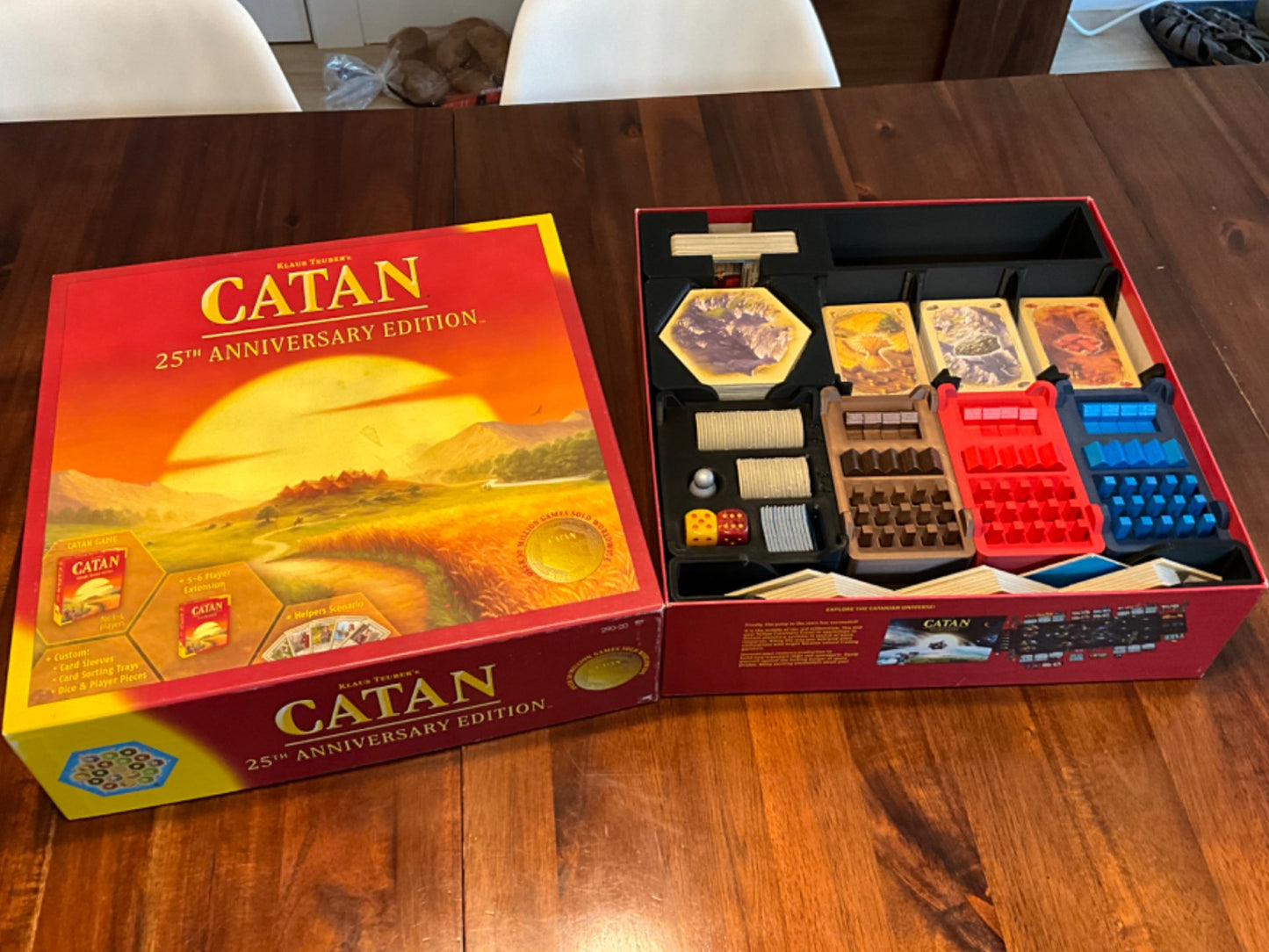Catan 25th Anniversary Edition Organizer by KreativLayers with compartments for game pieces and cards.