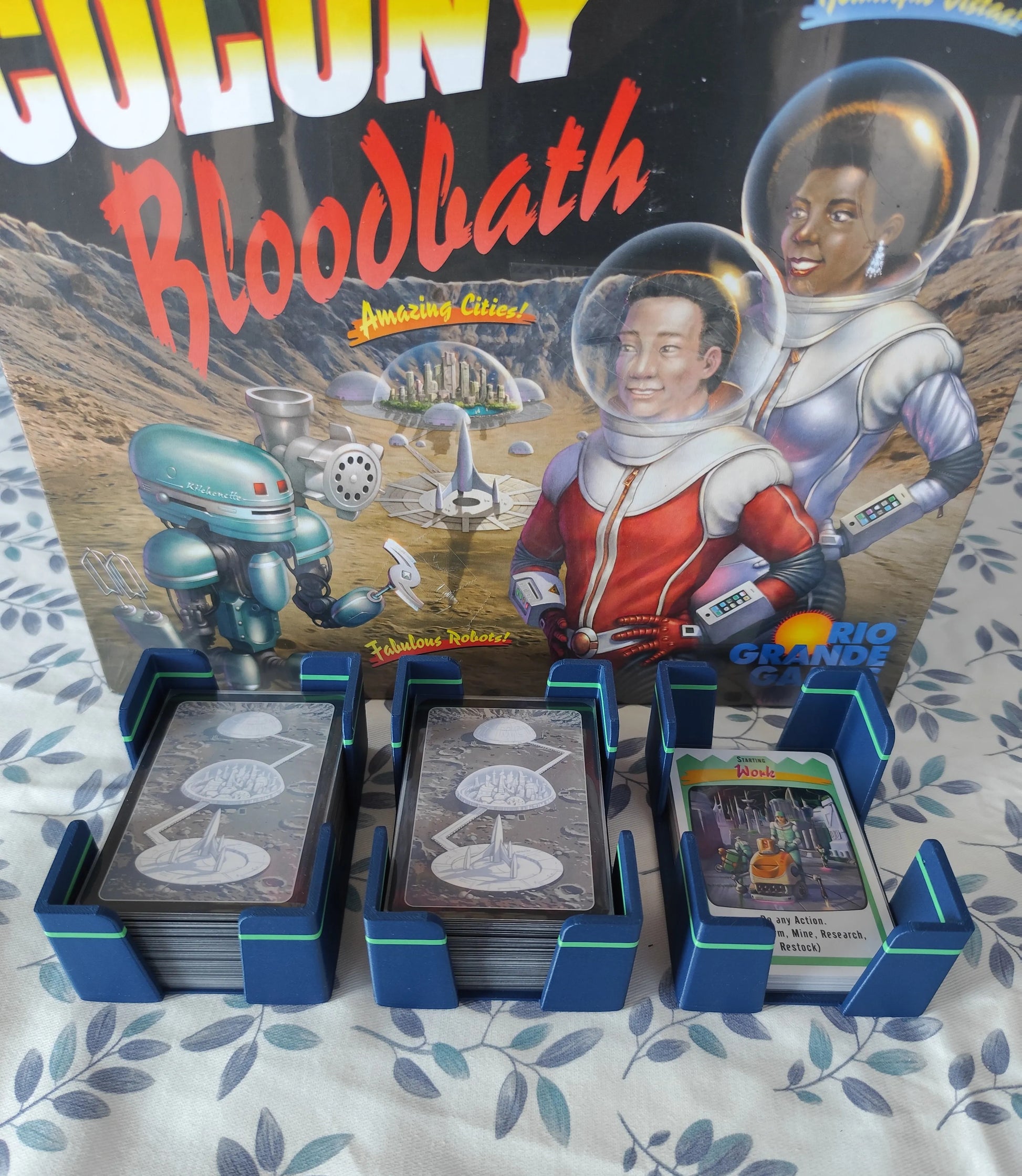 KreativLayers Moon Colony Bloodbath Insert board game organizer with compartments for game pieces and cards.