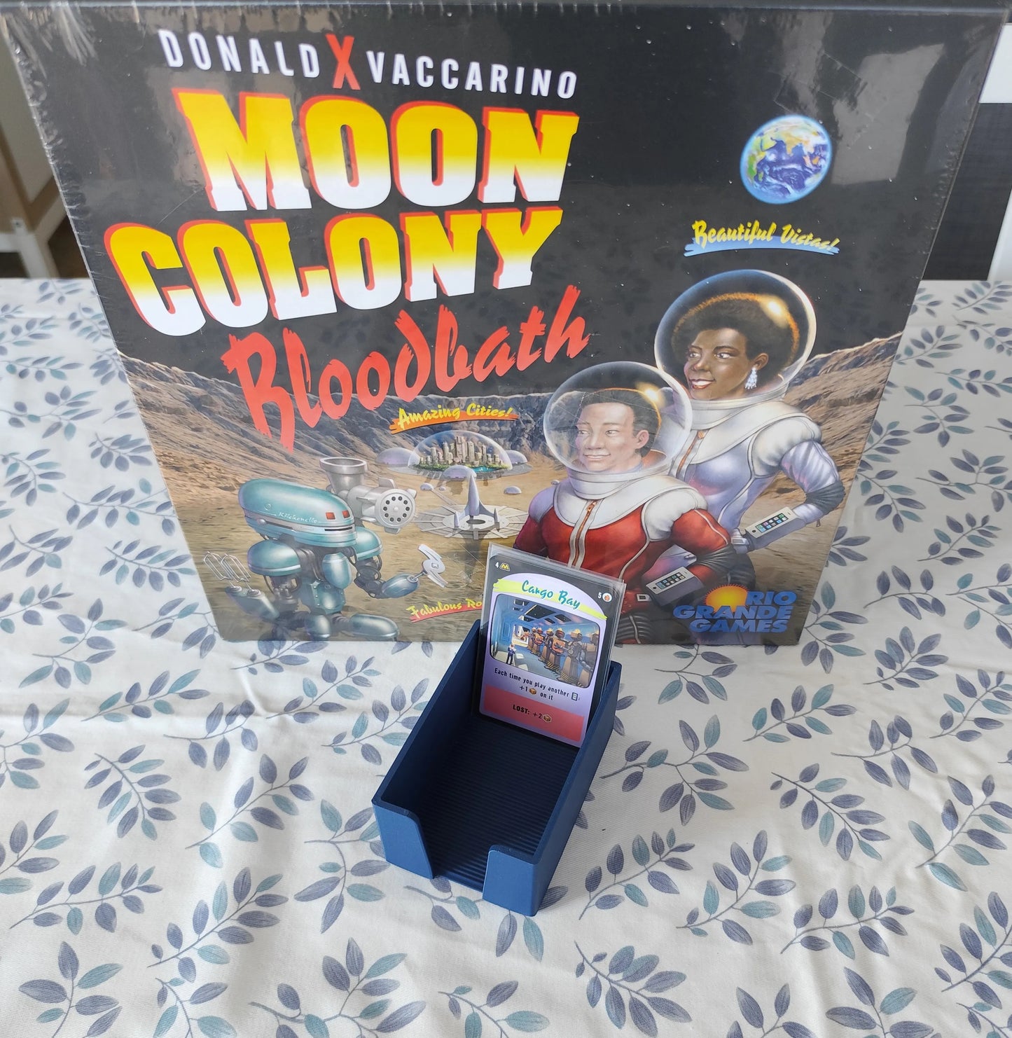 KreativLayers Moon Colony Bloodbath board game organizer with compartmentalized sections for game pieces and cards.