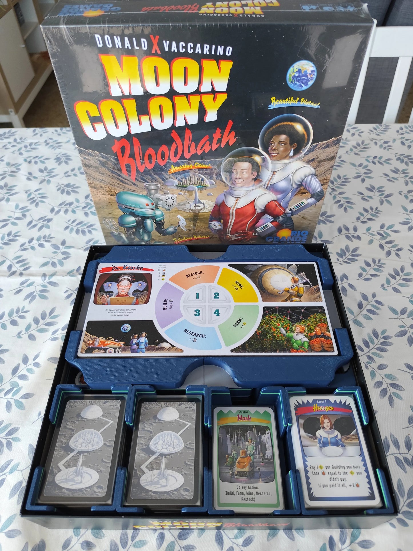 KreativLayers Moon Colony Bloodbath Board Game Organizer with compartments for game pieces and cards, keeping setup neat and accessible.