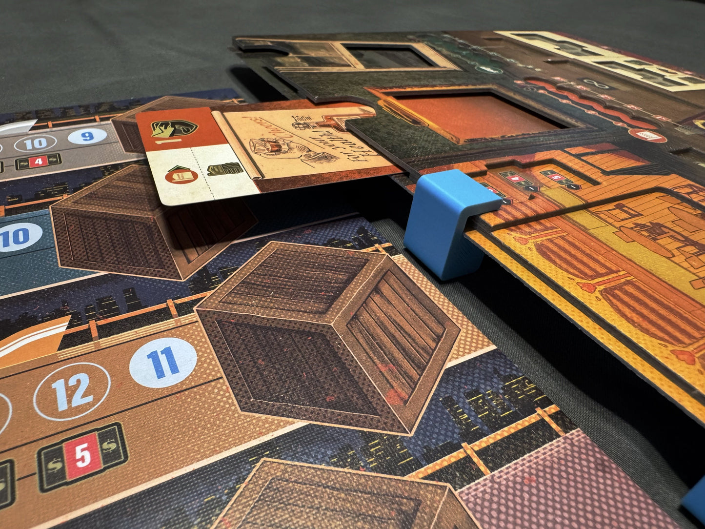 KreativLayers Speakeasy Board Game Insert, a wooden organizer with compartments for game components and cards.