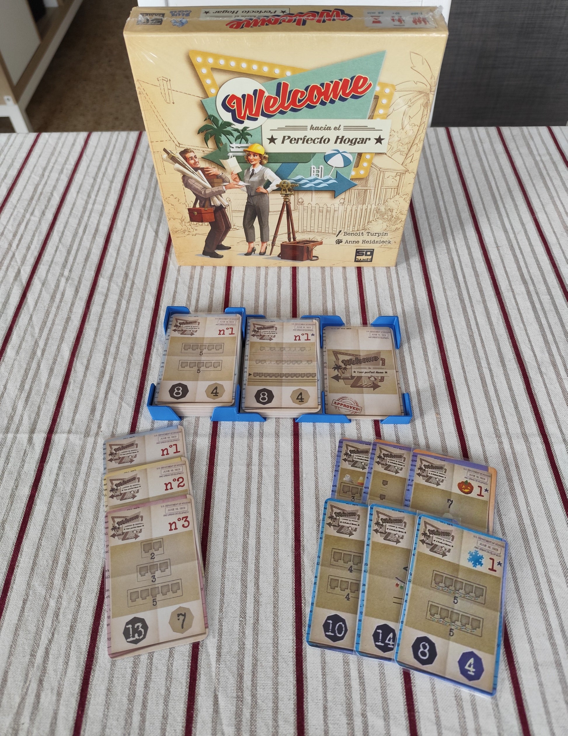KreativLayers board game organizer for Welcome To, featuring compartments for game components and cards.