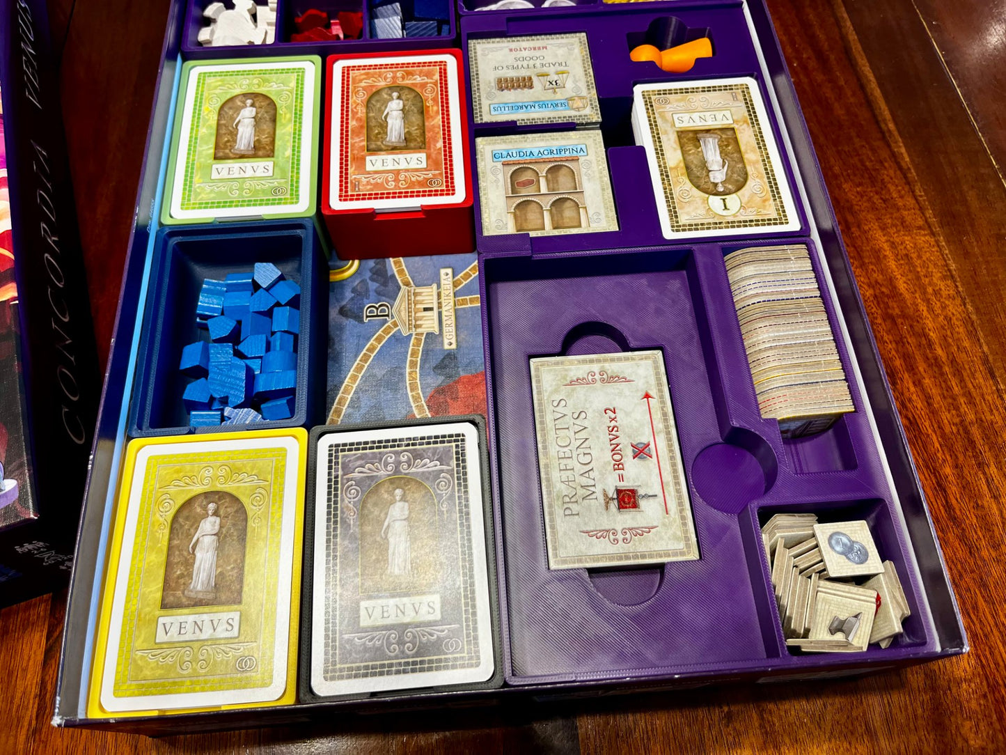 KreativLayers Concordia Venus board game organizer with compartments for game components and cards.