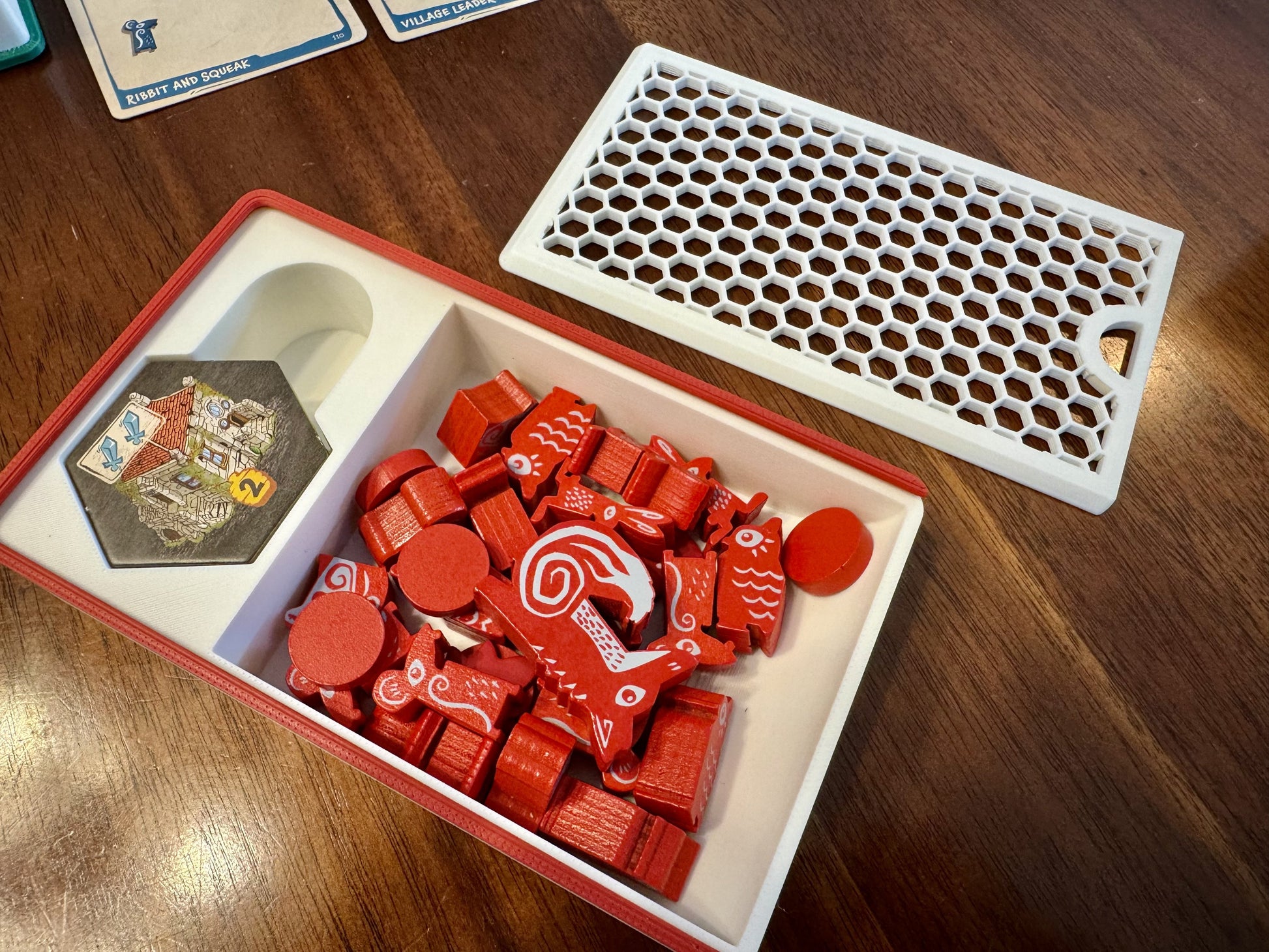 Emberleaf Game Insert by KreativLayers, showing compartments for organizing board game components and cards.