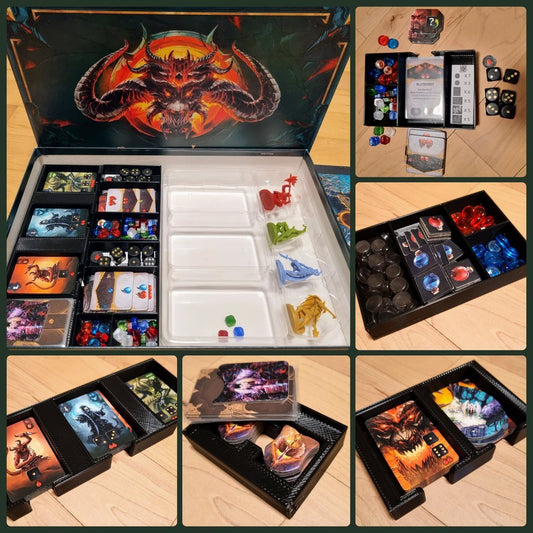 Sanctum Organizer by KreativLayers, featuring compartments for game pieces and cards in a stylish design.