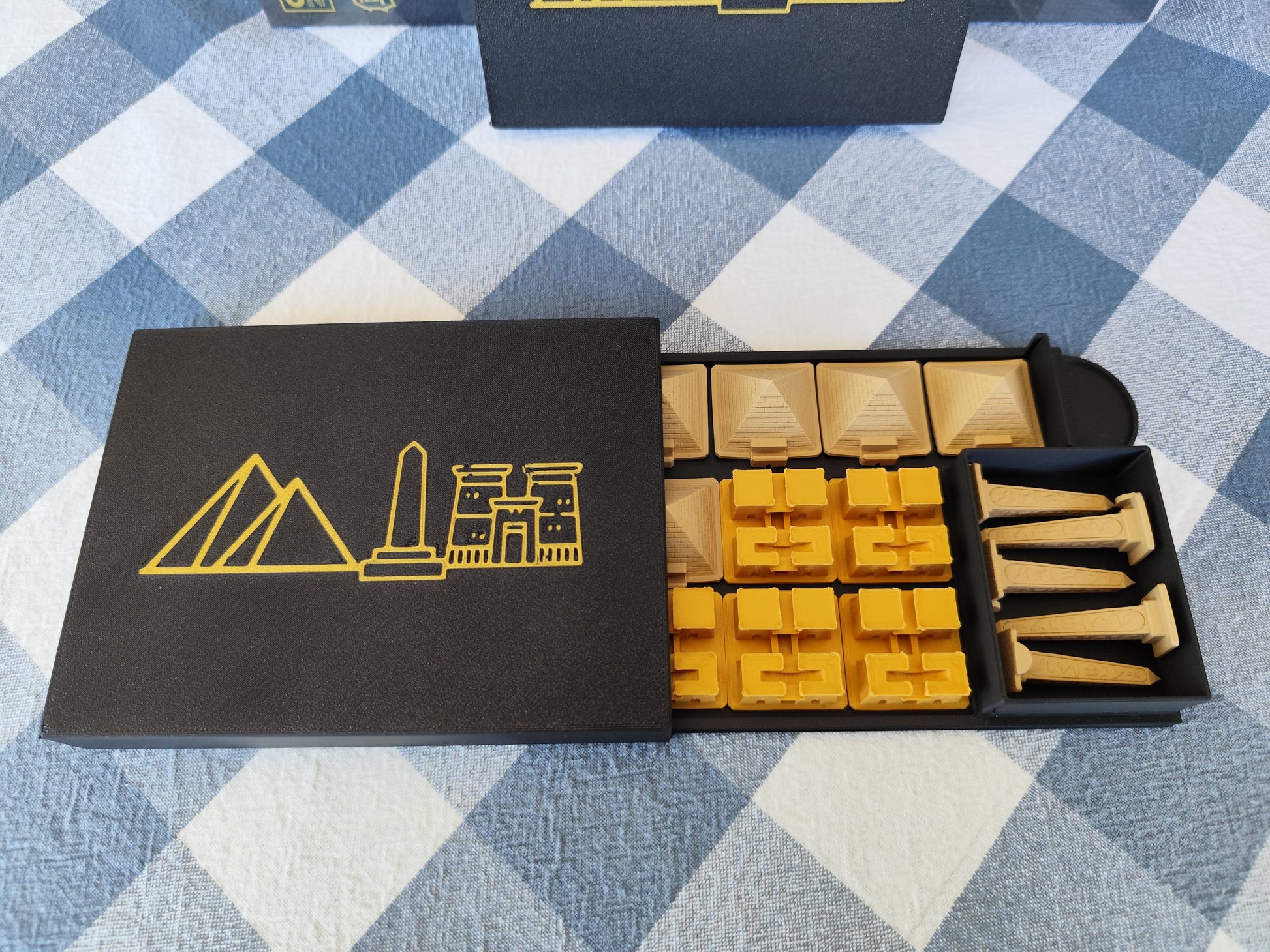 Ankh Gods of Egypt board game organizer by KreativLayers with compartments for game pieces and cards.