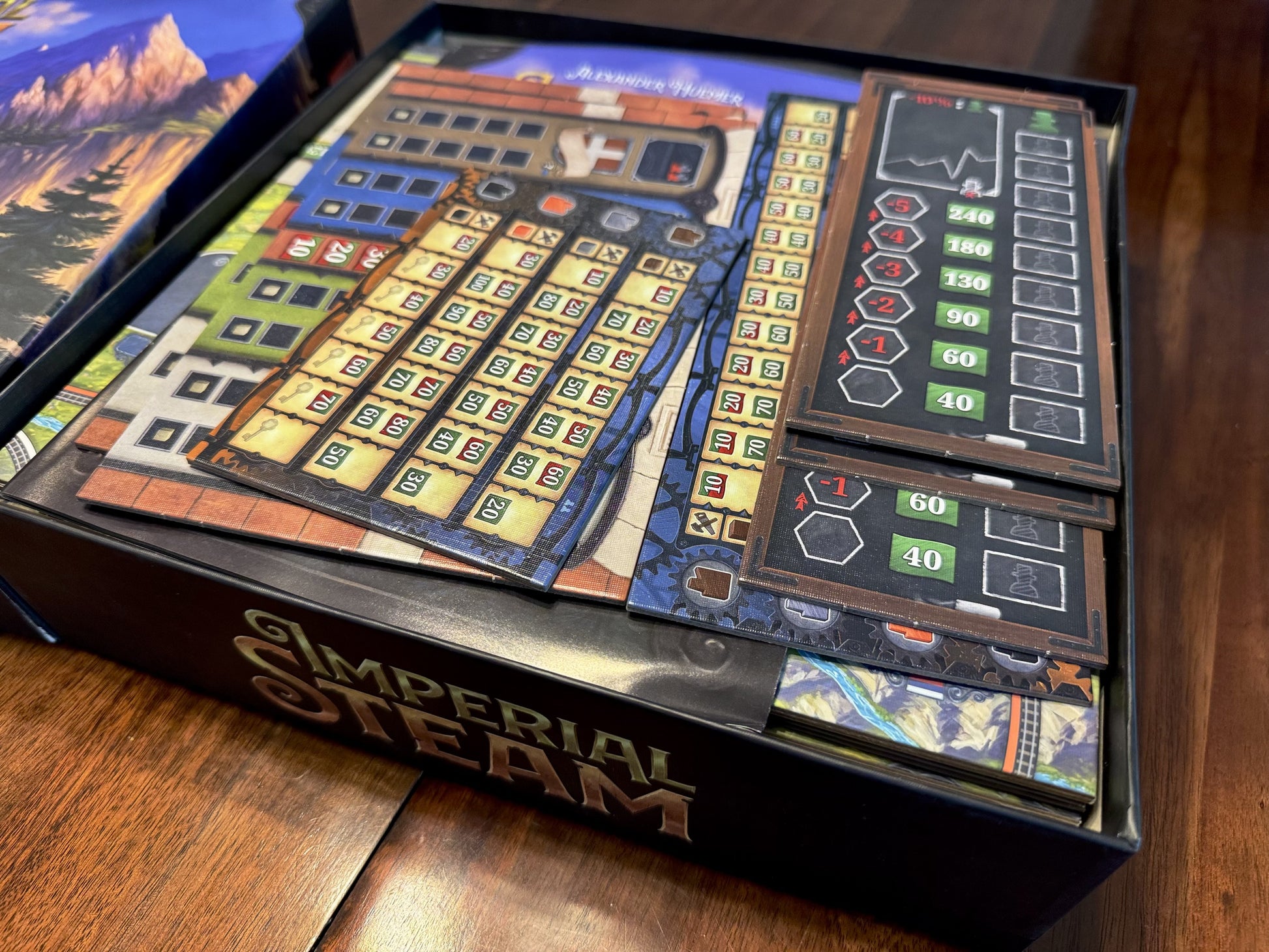 Imperial Steam Insert by KreativLayers, a board game organizer with compartments for game pieces and cards.