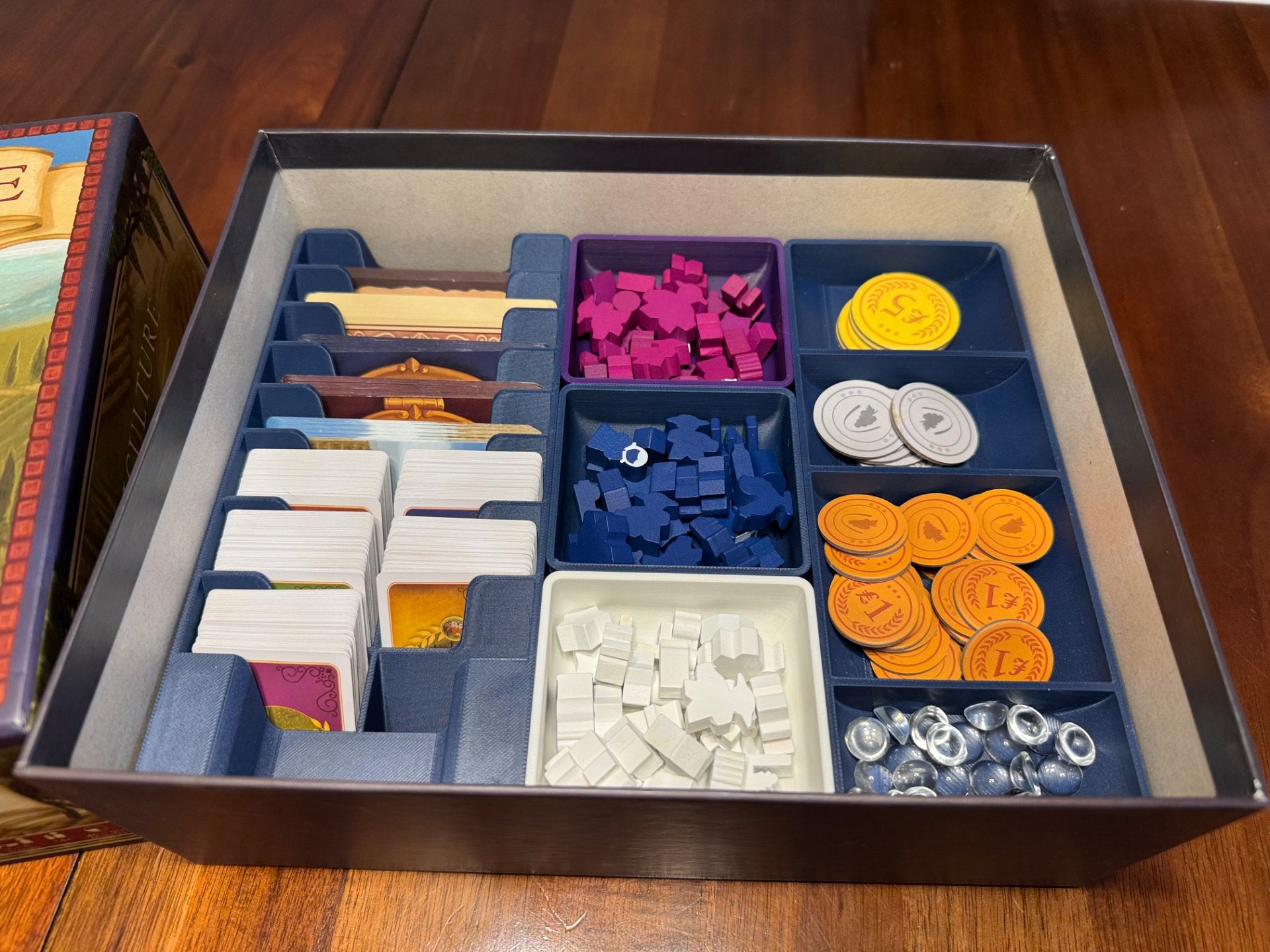 Viticulture & Tuscany Expansion Insert by KreativLayers, featuring compartments for organizing board game components.