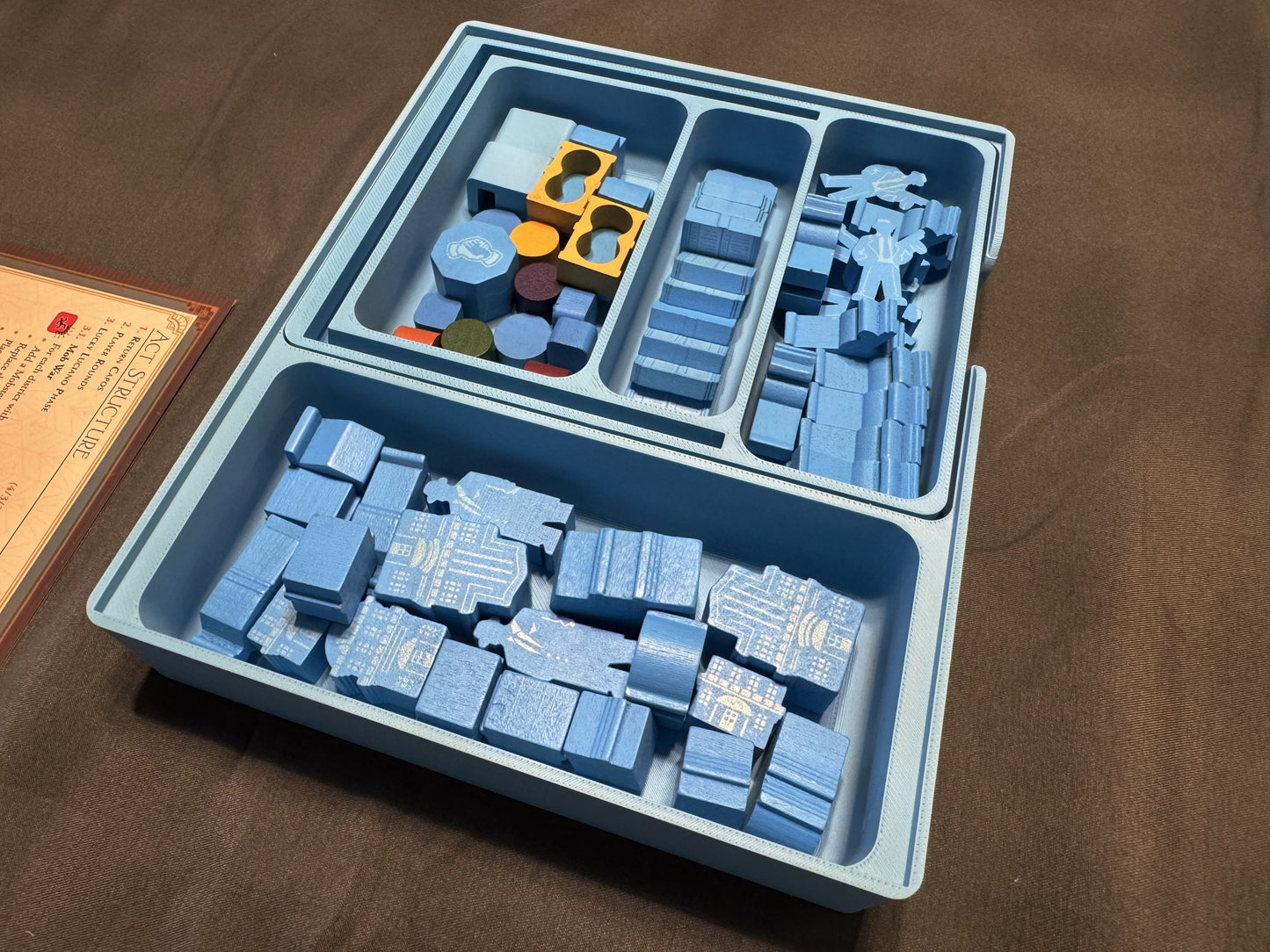 KreativLayers Speakeasy Board Game Insert organizer with compartments for cards, tokens, and game pieces.
