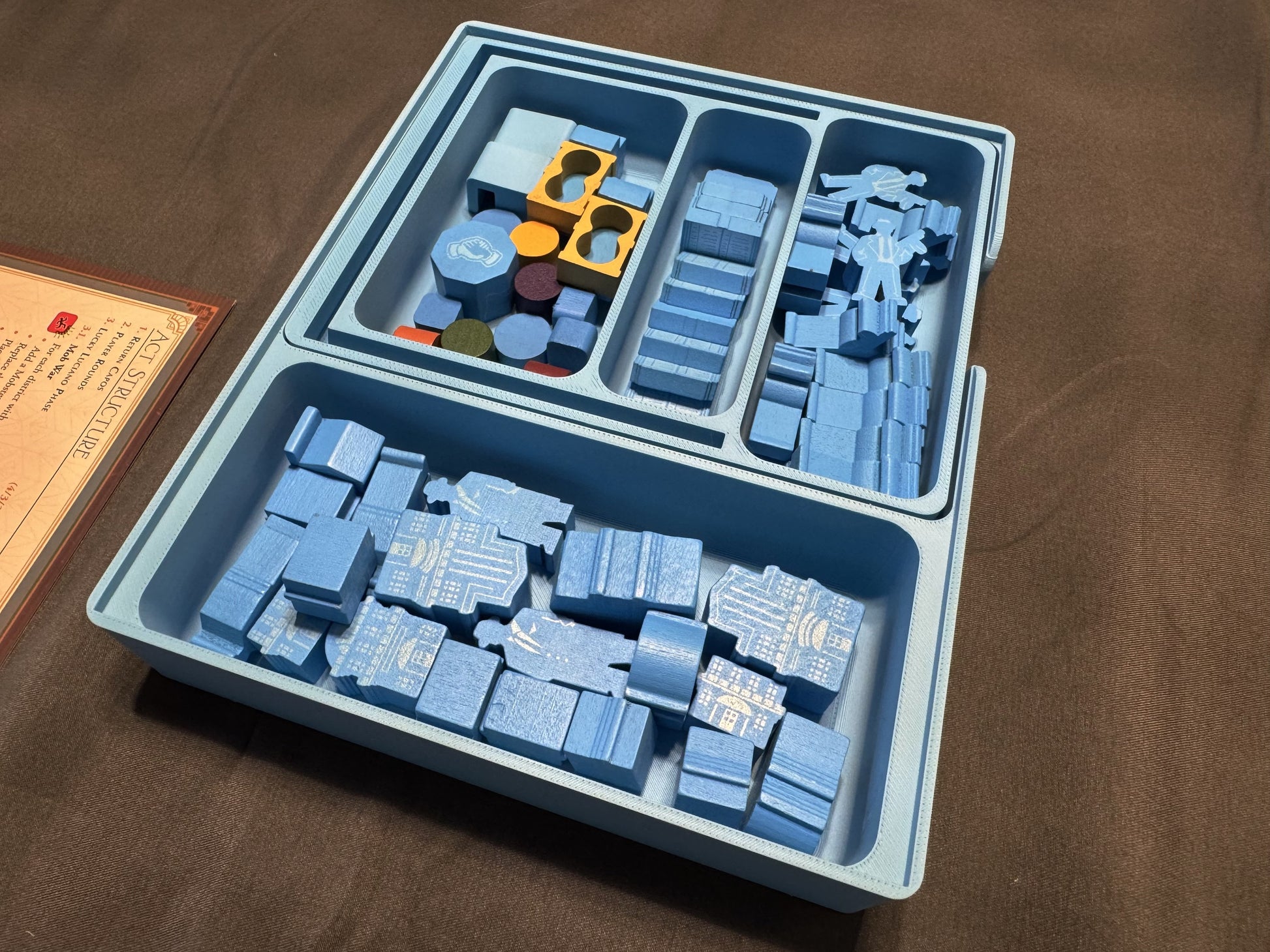 KreativLayers Speakeasy Board Game Insert organizer with compartments for cards, tokens, and game pieces.