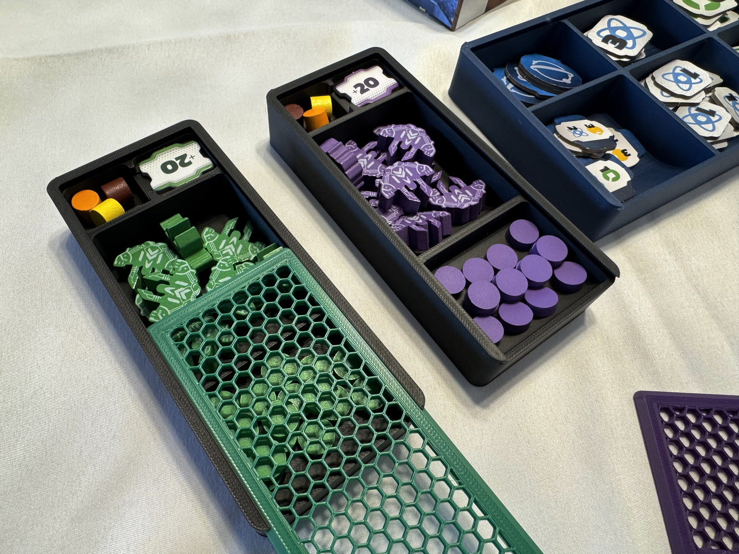 KreativLayers Age of Galaxy Second Edition board game organizer with compartments for game components and tokens.