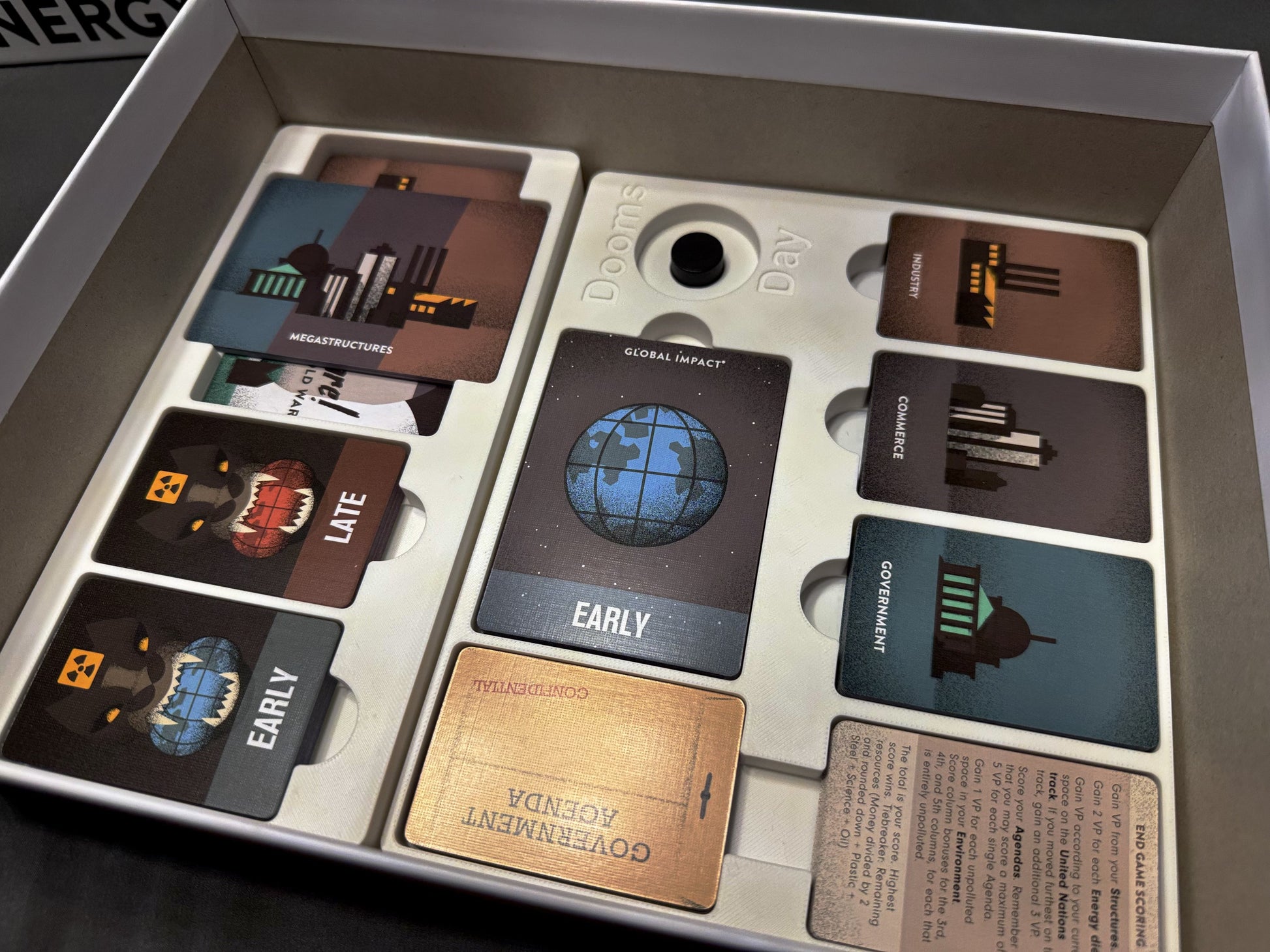 Manhattan Project Energy Empire Insert by KreativLayers, showcasing a well-organized board game storage solution.