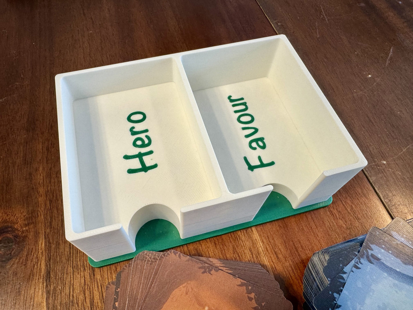 Emberleaf board game organizer by KreativLayers, featuring compartments for game components and cards.