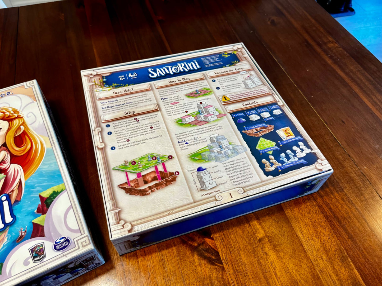 KreativLayers Santorini game insert organizer with compartments for board game components and cards.