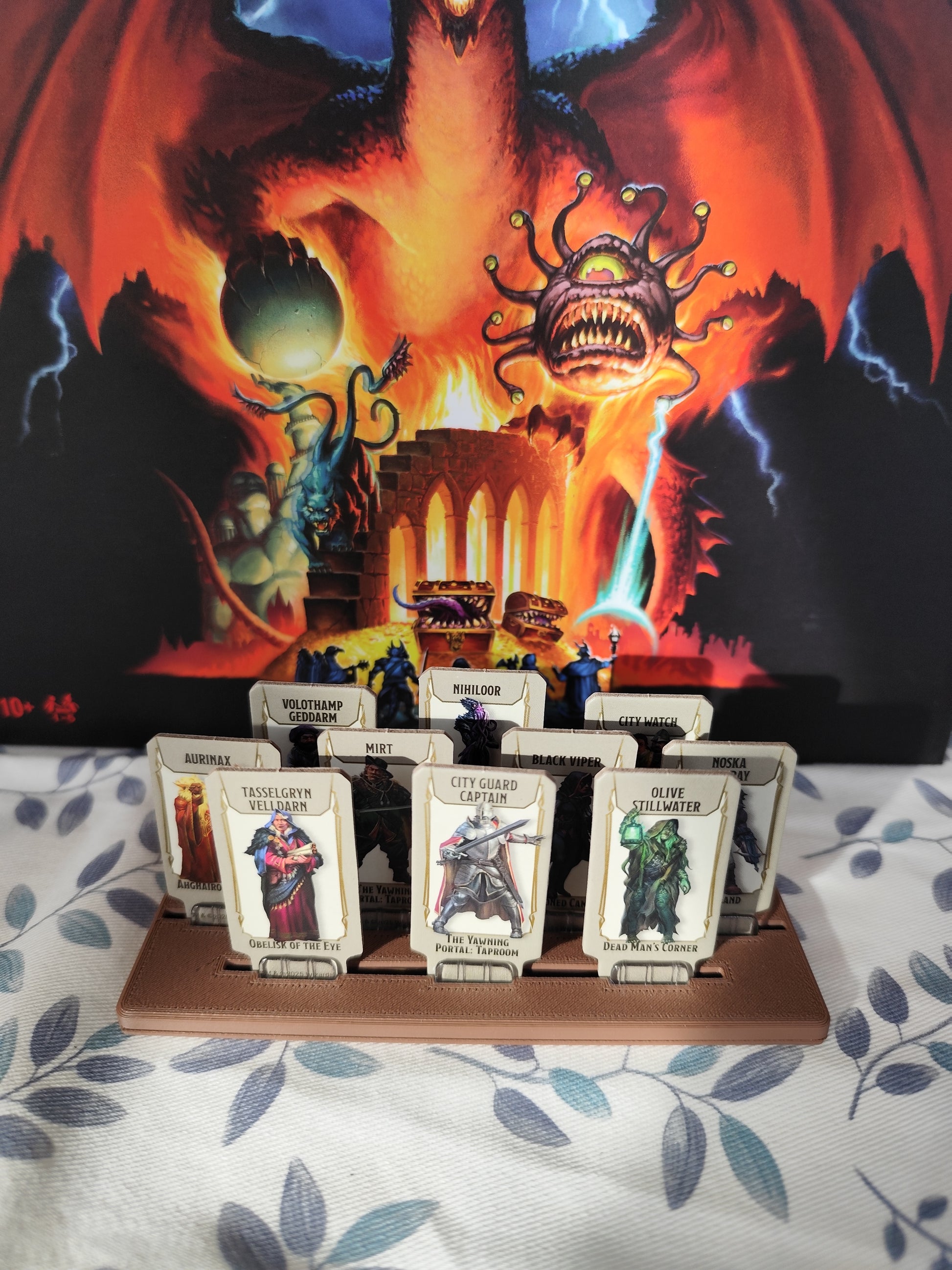 Horrified Dungeons & Dragons board game organizer by KreativLayers, featuring compartments for game pieces and cards.