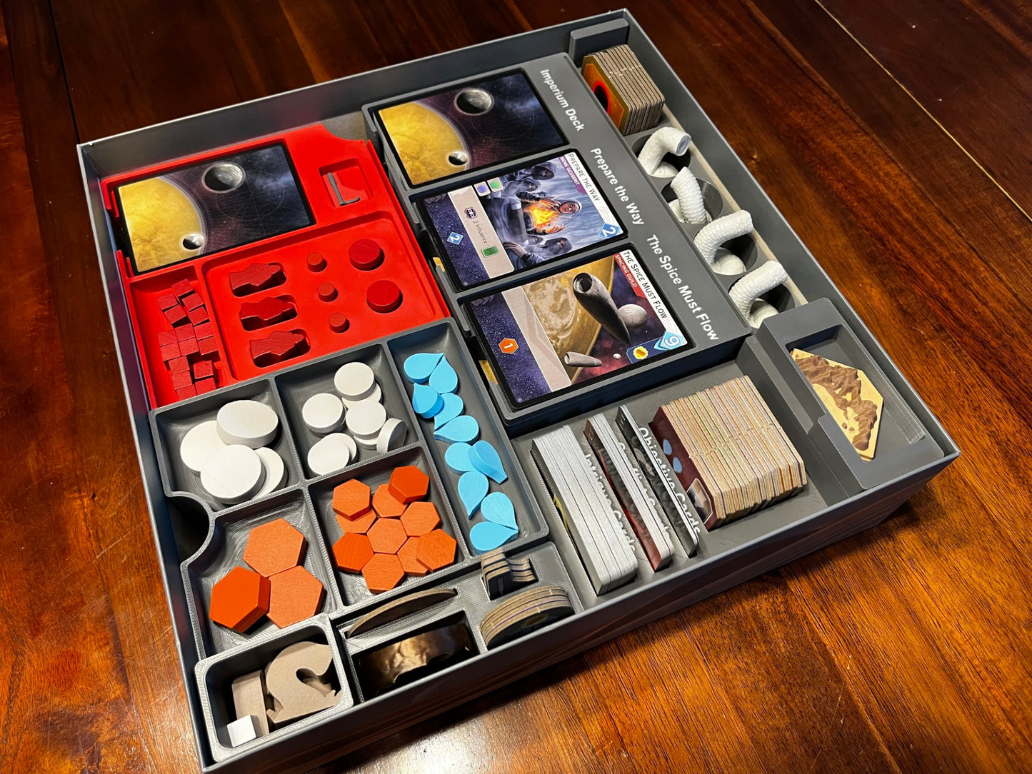 KreativLayers Dune Imperium Uprising organizer with compartments for game components and cards.