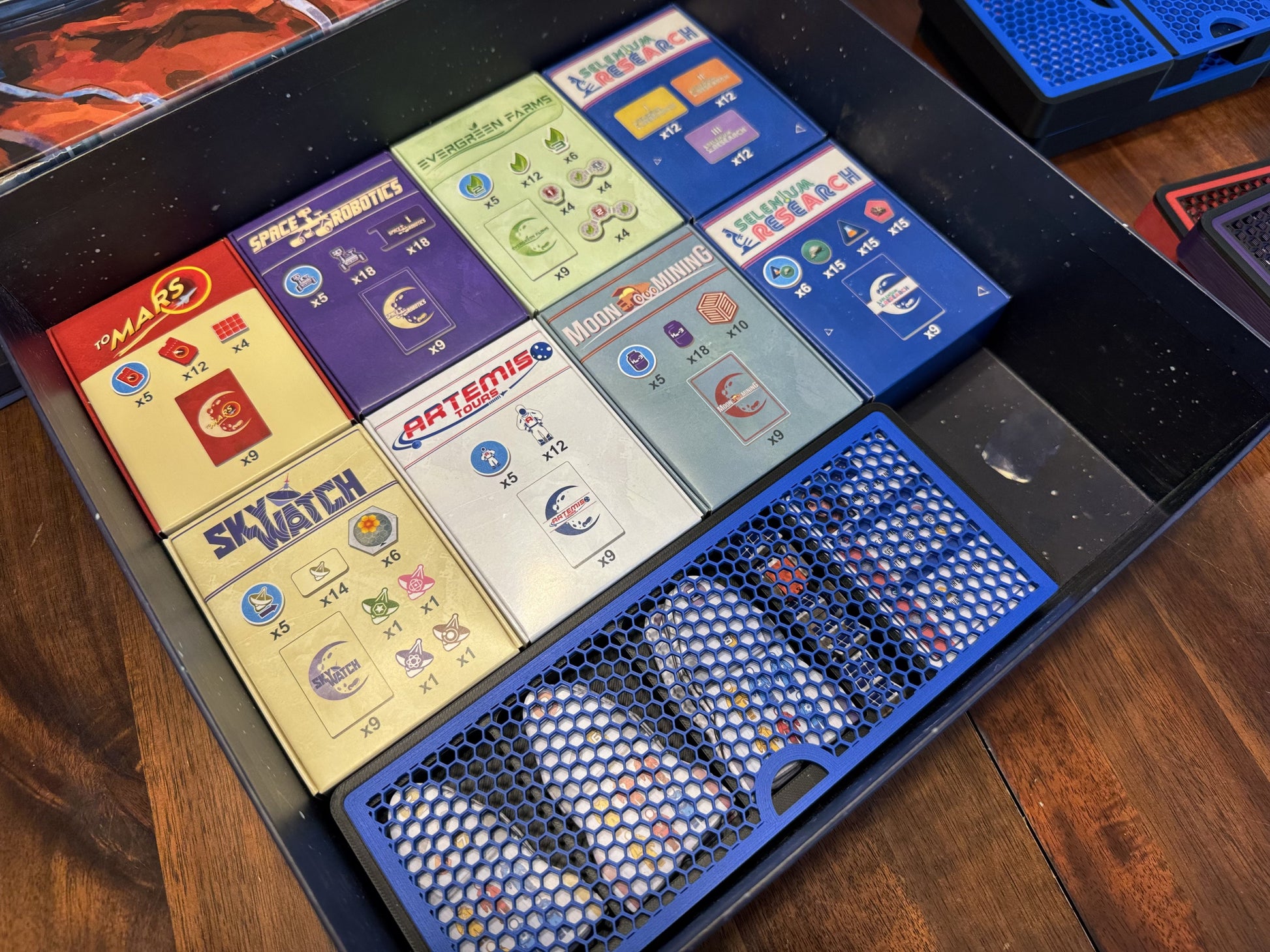 Shackleton Base Insert by KreativLayers, a board game organizer with compartments for game pieces and cards.
