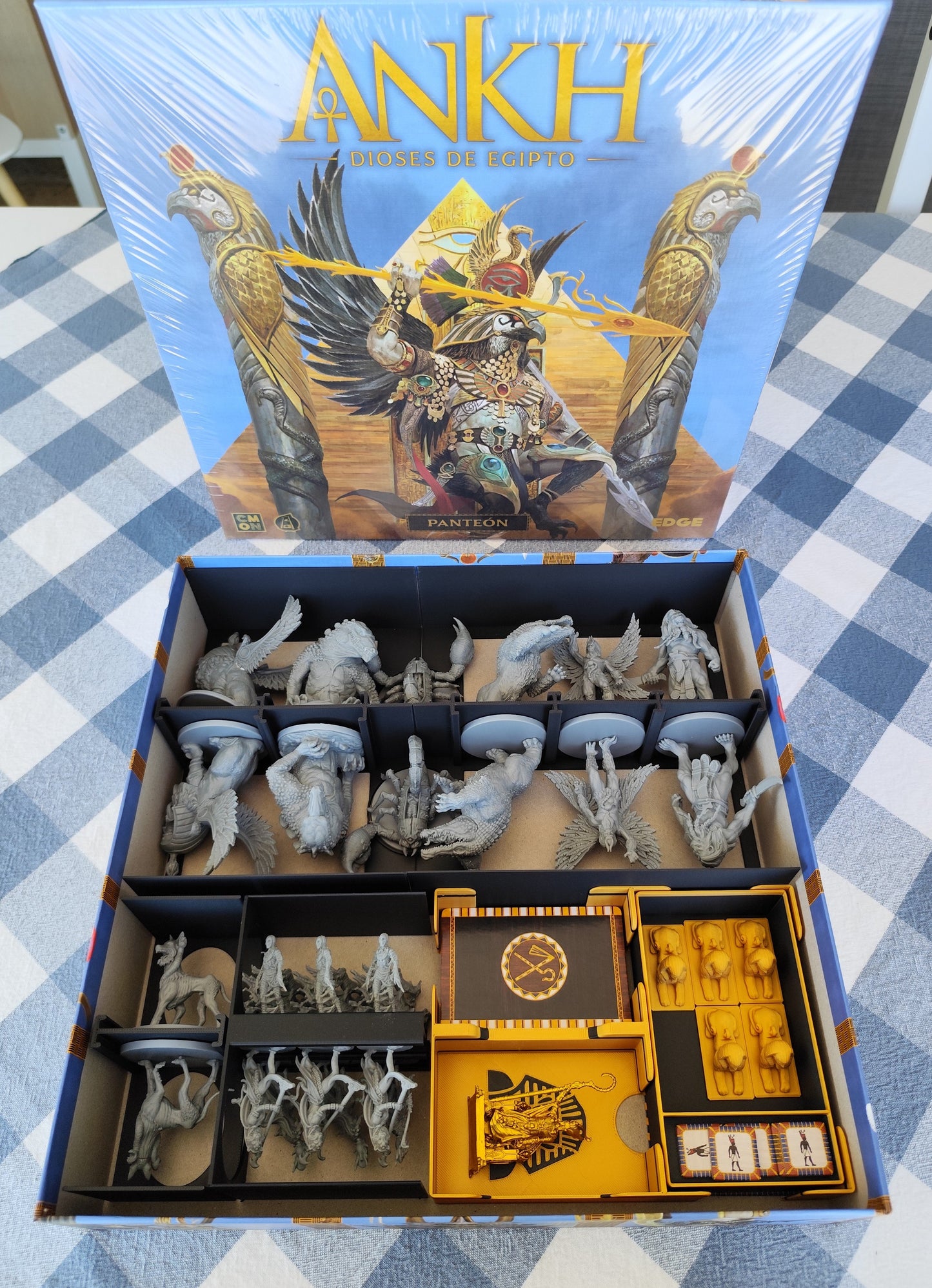 Ankh Gods of Egypt board game organizer by KreativLayers with compartments for game components and cards.