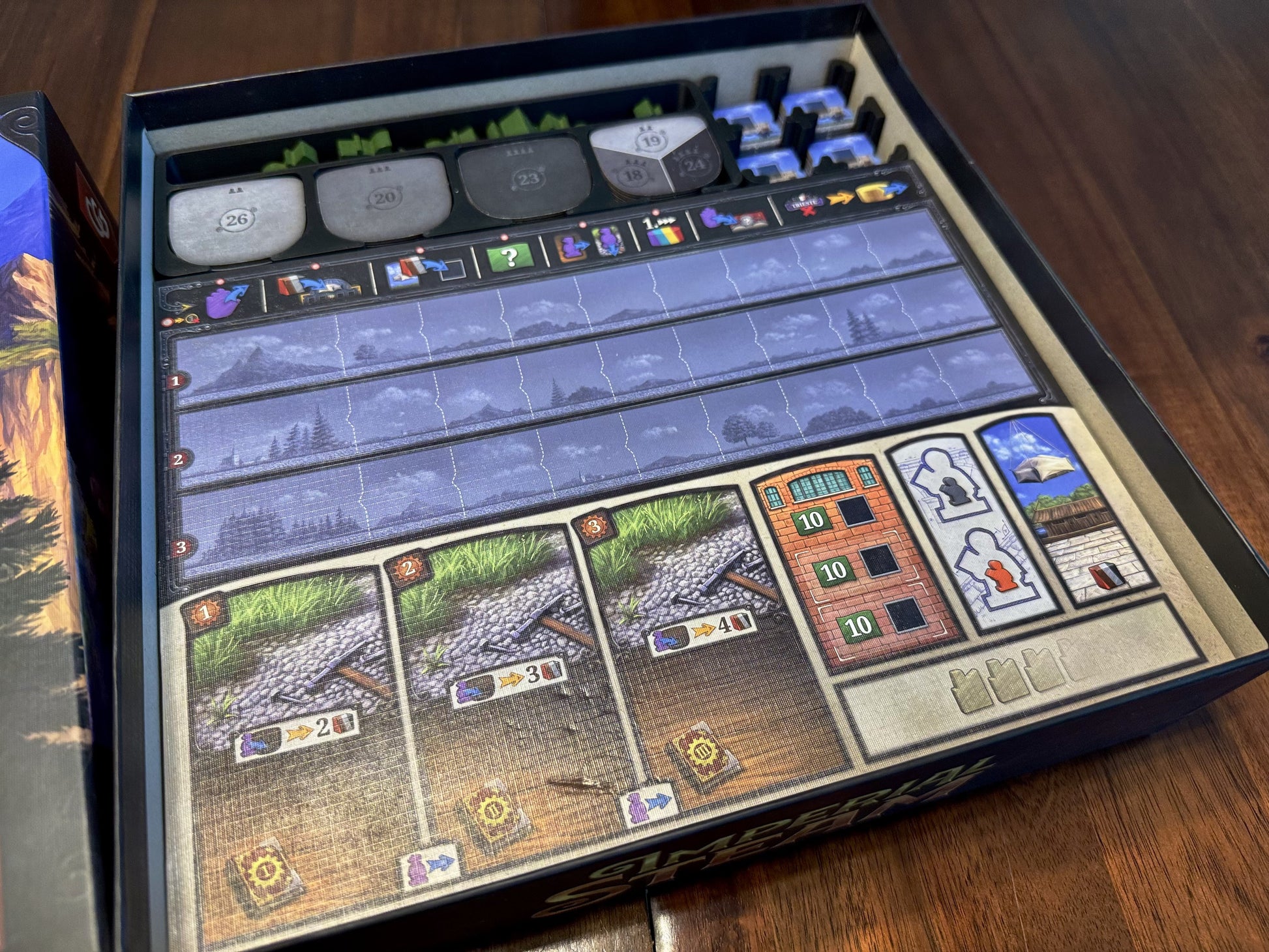 KreativLayers Imperial Steam Insert, a board game organizer featuring compartments for game pieces and cards.