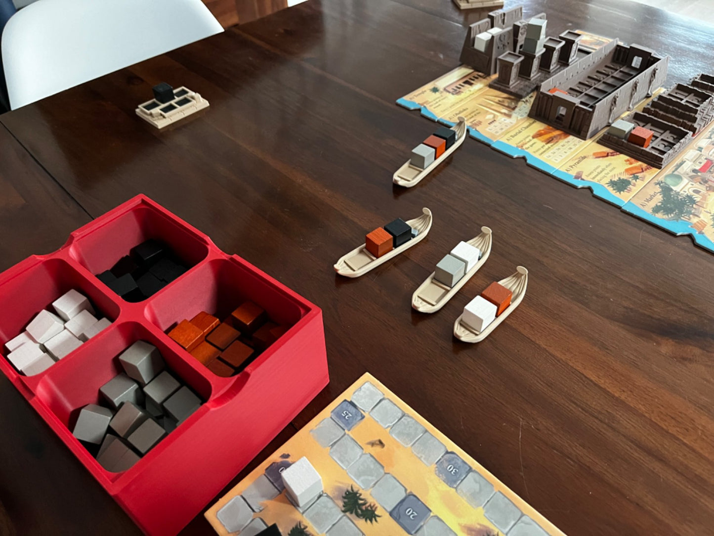 KreativLayers Imhotep Insert and Organizer with upgraded components for efficient board game storage and organization.