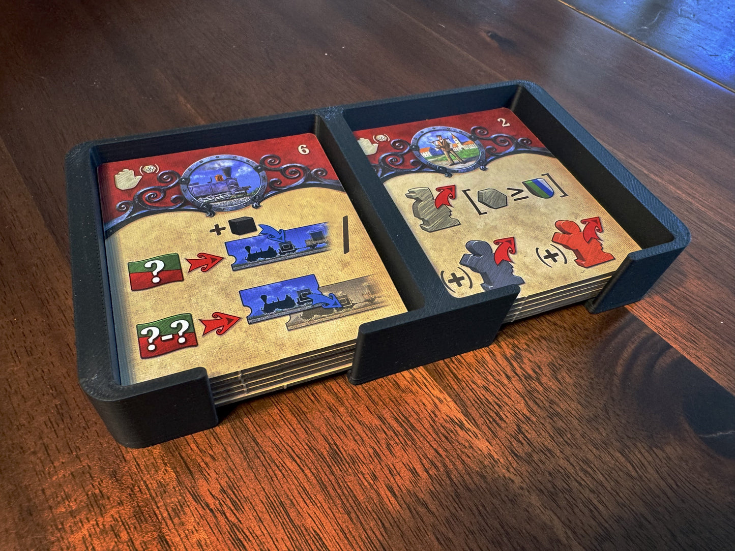 KreativLayers Imperial Steam Insert, a board game organizer with compartments for cards and game pieces.