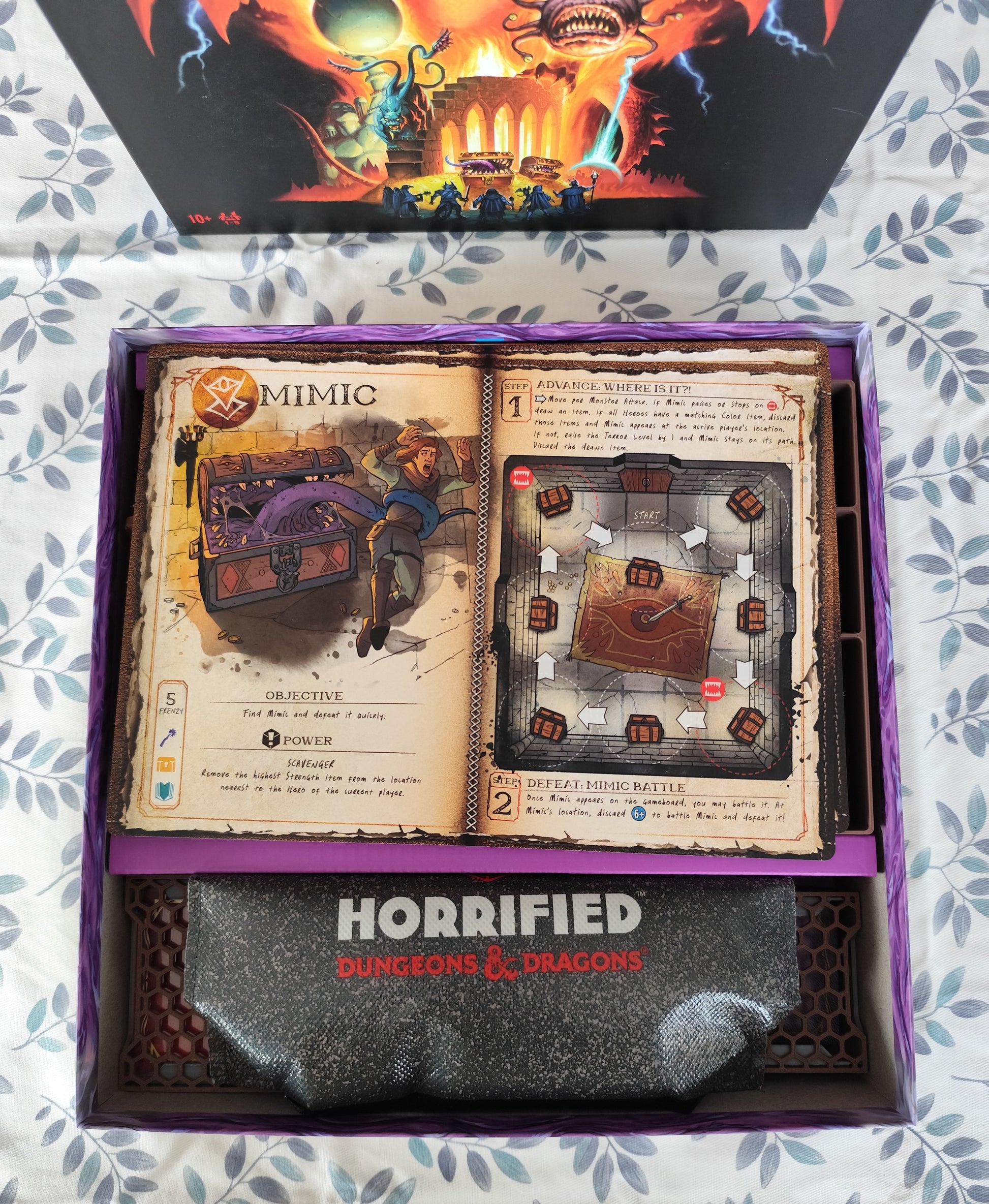 Horrified Dungeons & Dragons board game organizer by KreativLayers, featuring custom compartments and detailed design.