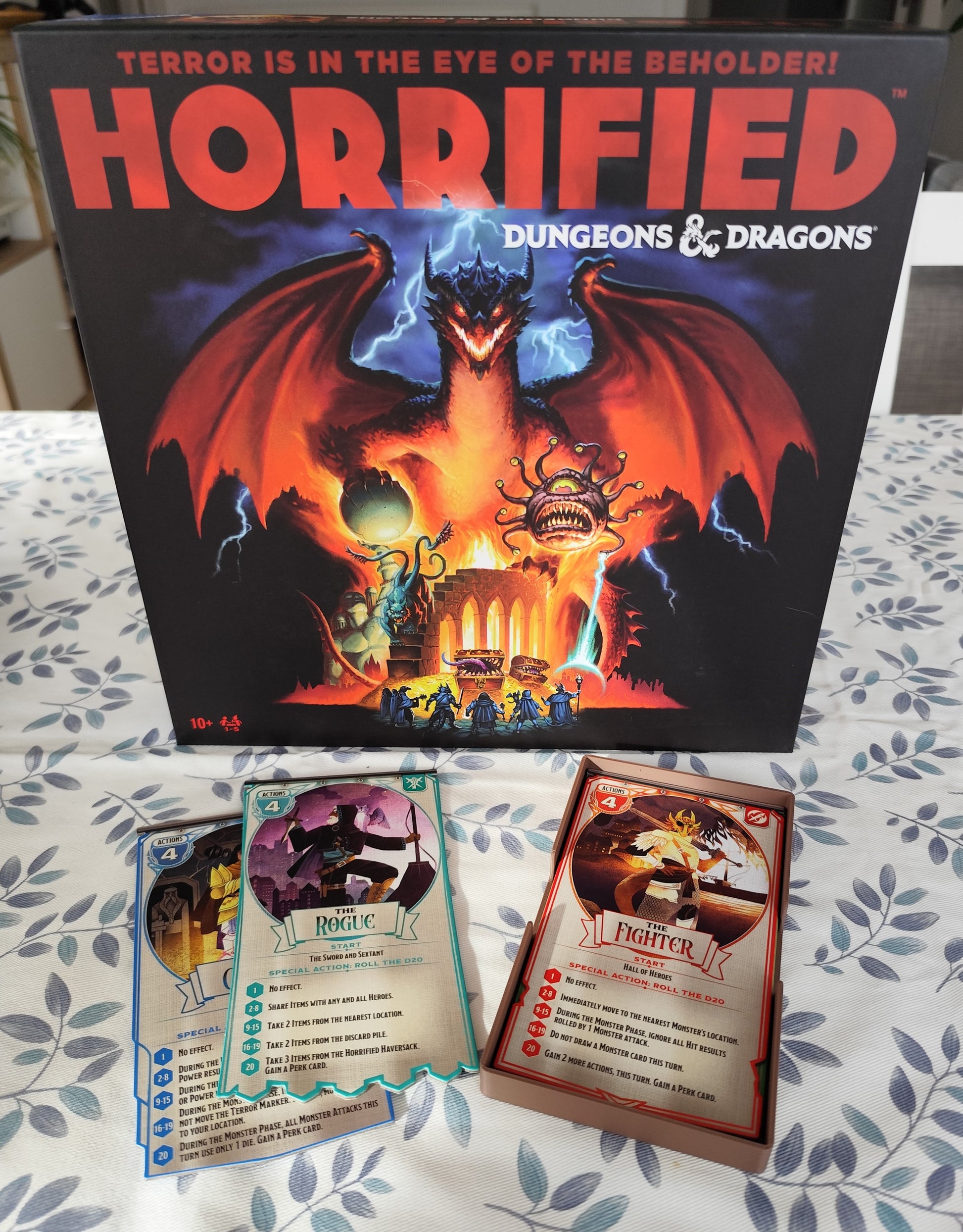 Horrified Dungeons & Dragons board game organizer by KreativLayers, showcasing compartments for game pieces and accessories.