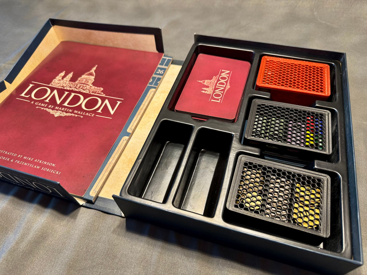 KreativLayers London (Second Edition) board game organizer with compartments for efficient game setup and storage.