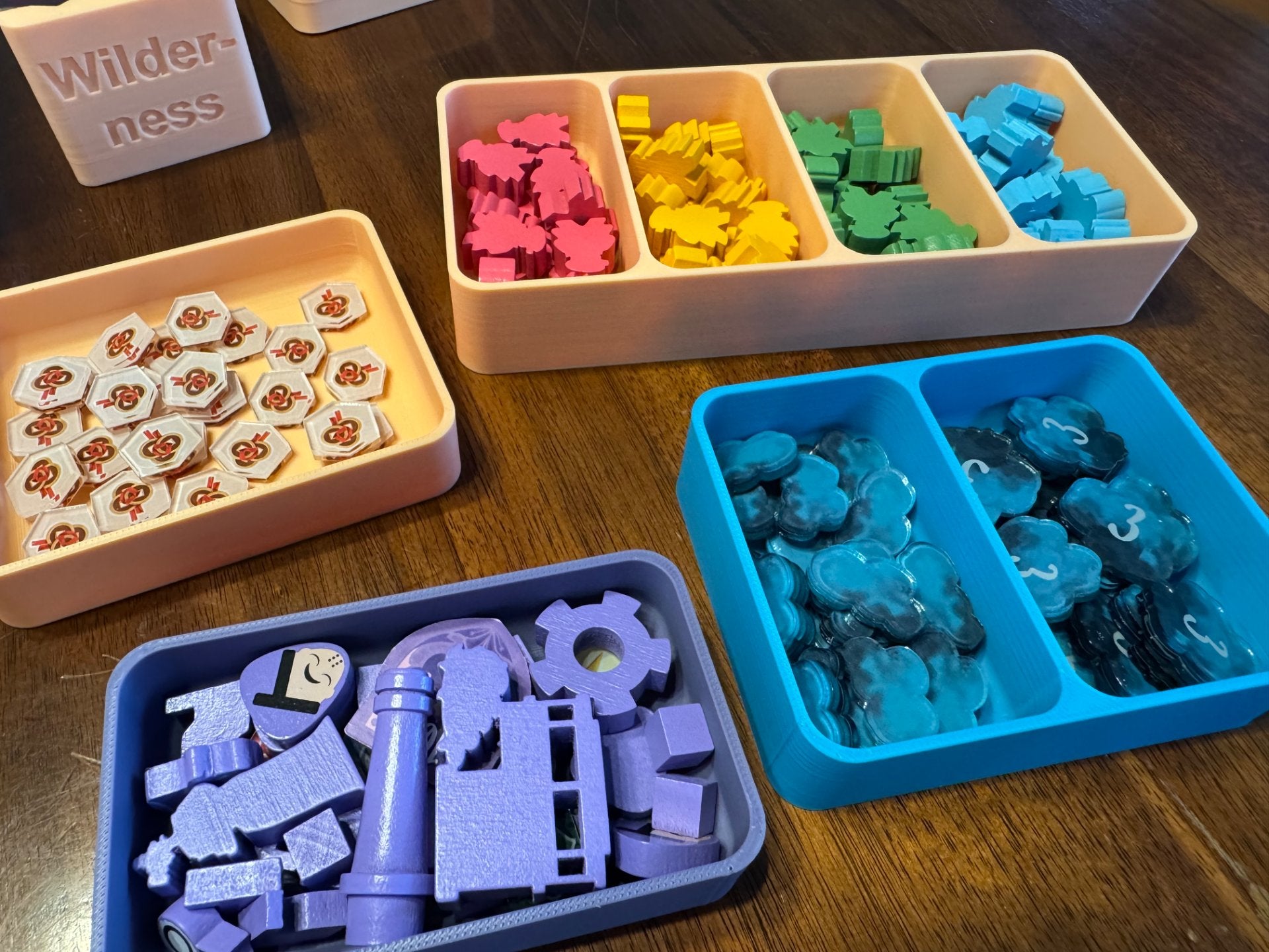 Daitoshi Board Game Organizer by KreativLayers with compartments for game pieces and cards, no lid lift design.