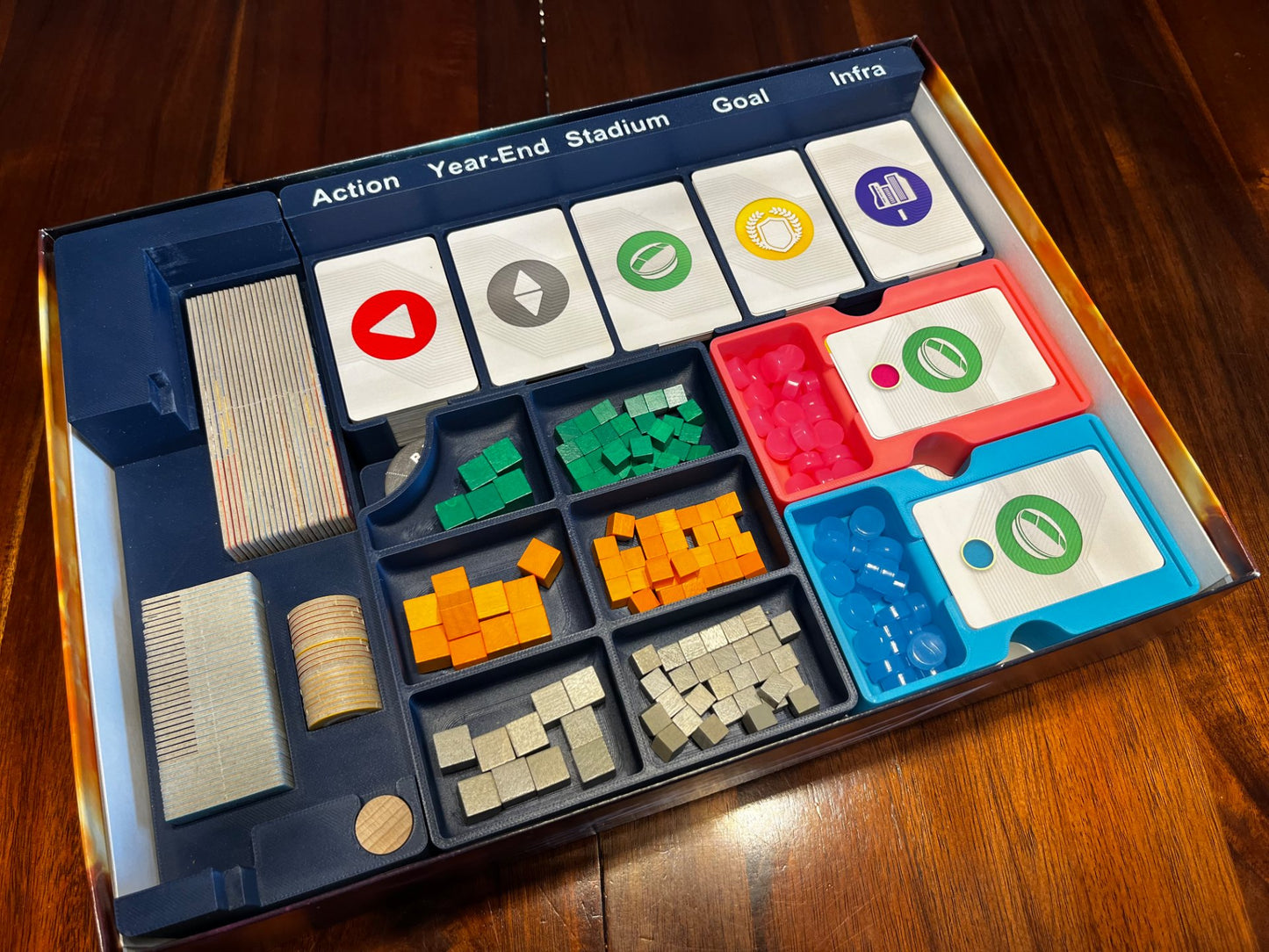 KreativLayers Evacuation Game Insert, a board game organizer with compartments for game pieces and cards.