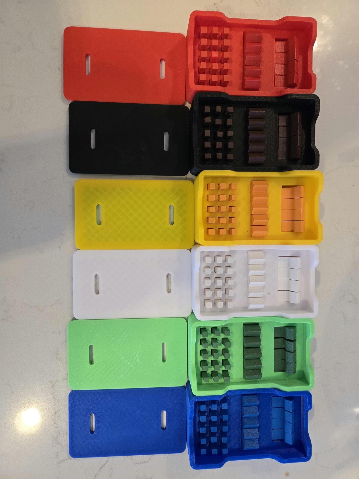 Settlers of Catan Game Organizer with 5-6 Player Expansion - Improved Version with Lids - Using Solar Power with Bambu Lab 3D Printers