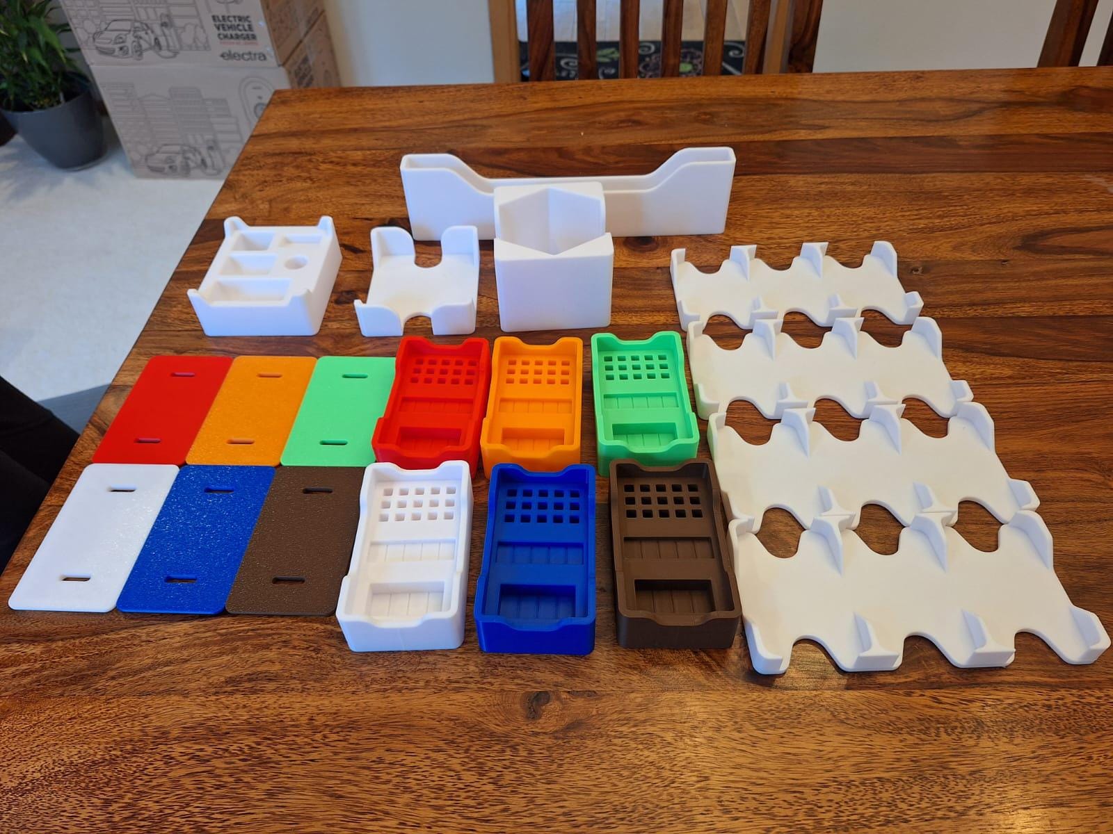 Settlers of Catan Game Organizer with 5-6 Player Expansion - Improved Version with Lids - Using Solar Power with Bambu Lab 3D Printers