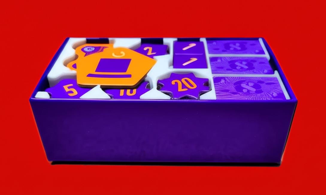 Scout Card Game Improved Token Organizer Insert - Using Solar Power, Sustainable Material and HiTech Bambu Lab Printer Setup