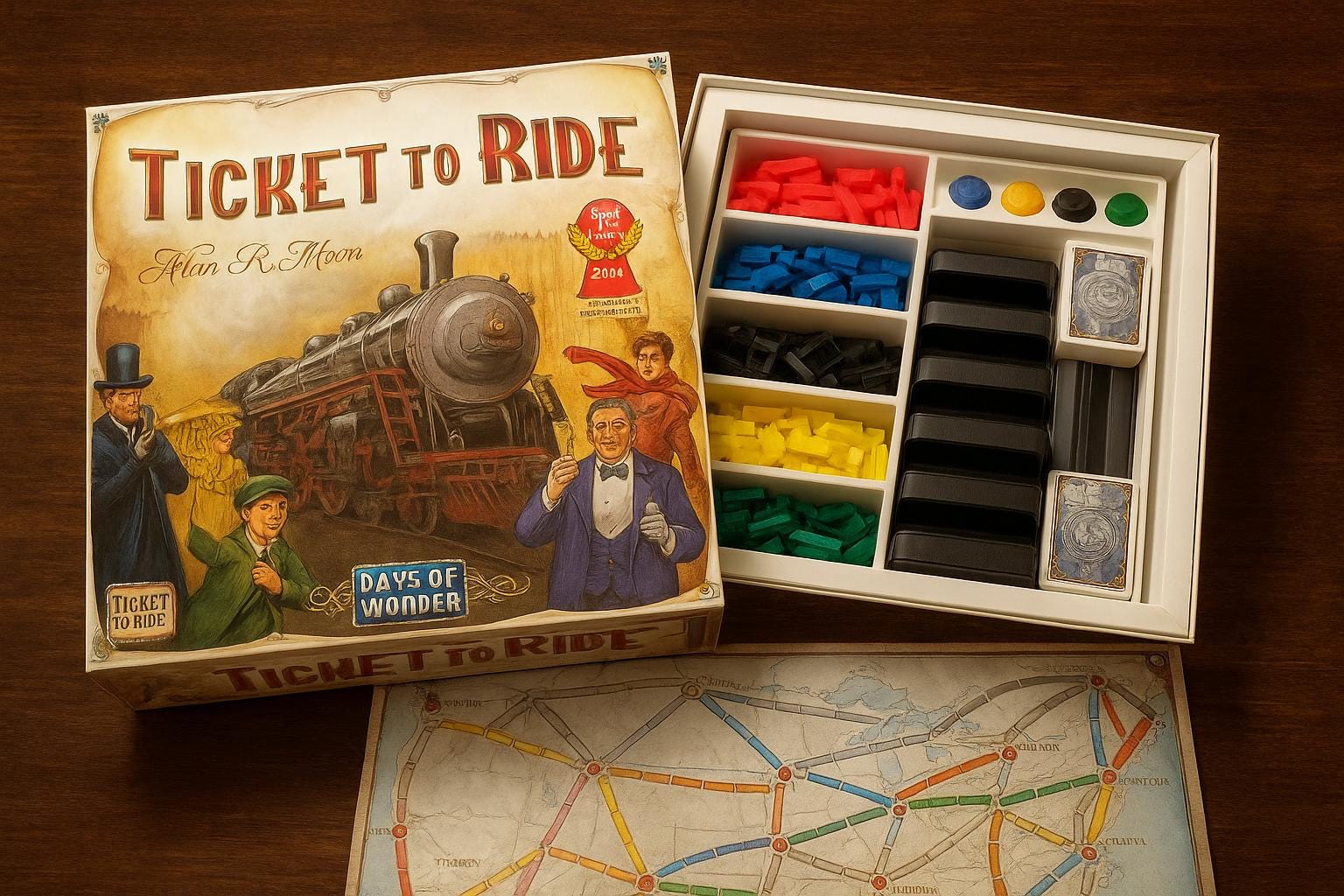 Ticket To Ride Organizer (Only Compatible with Classic North America) - KreativLayers