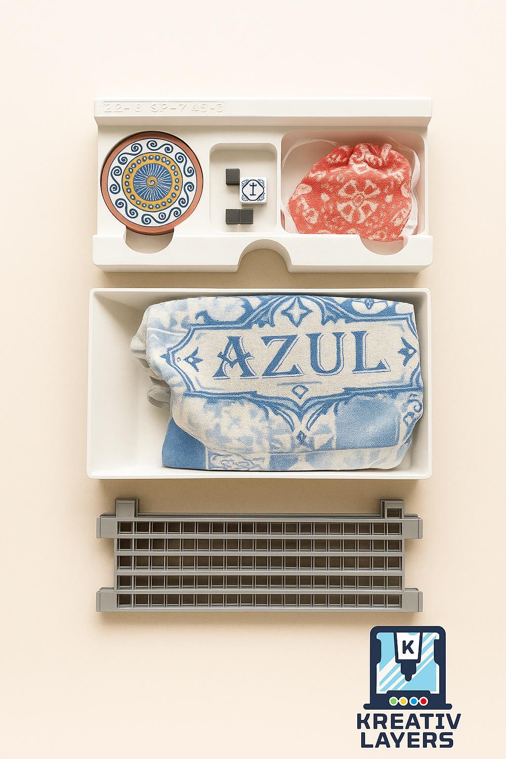 Azul Game Organizer – Supports Crystal Mosaic, Special Factories & Joker Promo, 3D Printed in a Eco Friendly Print Farm - KreativLayers