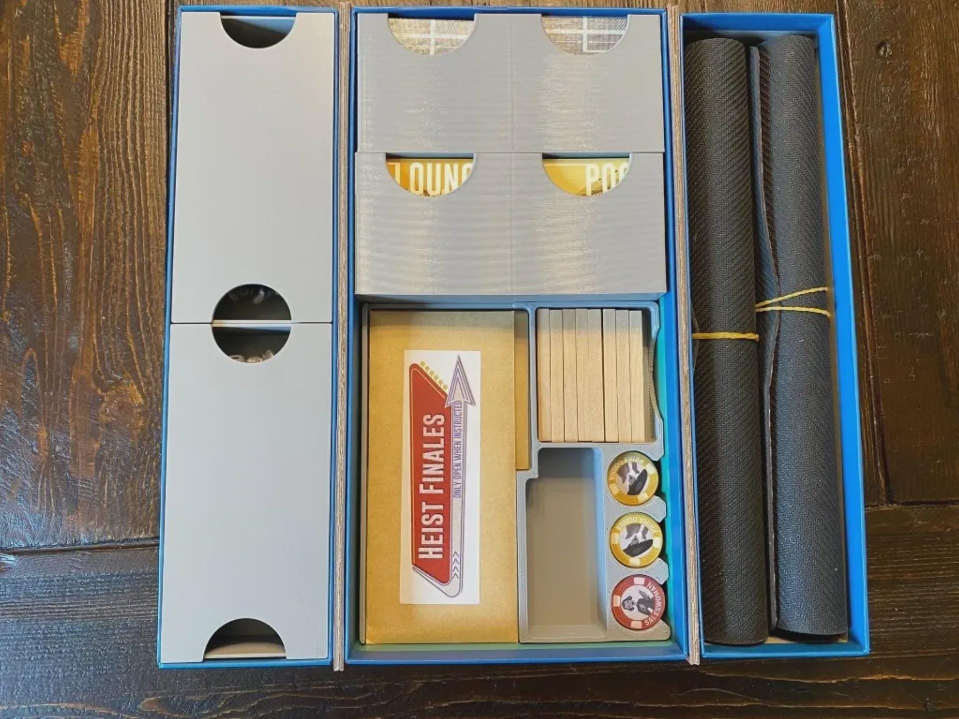 Burgle Bros. 2 Board Game Organizer - Made Using Solar Power and Sustainable Materials