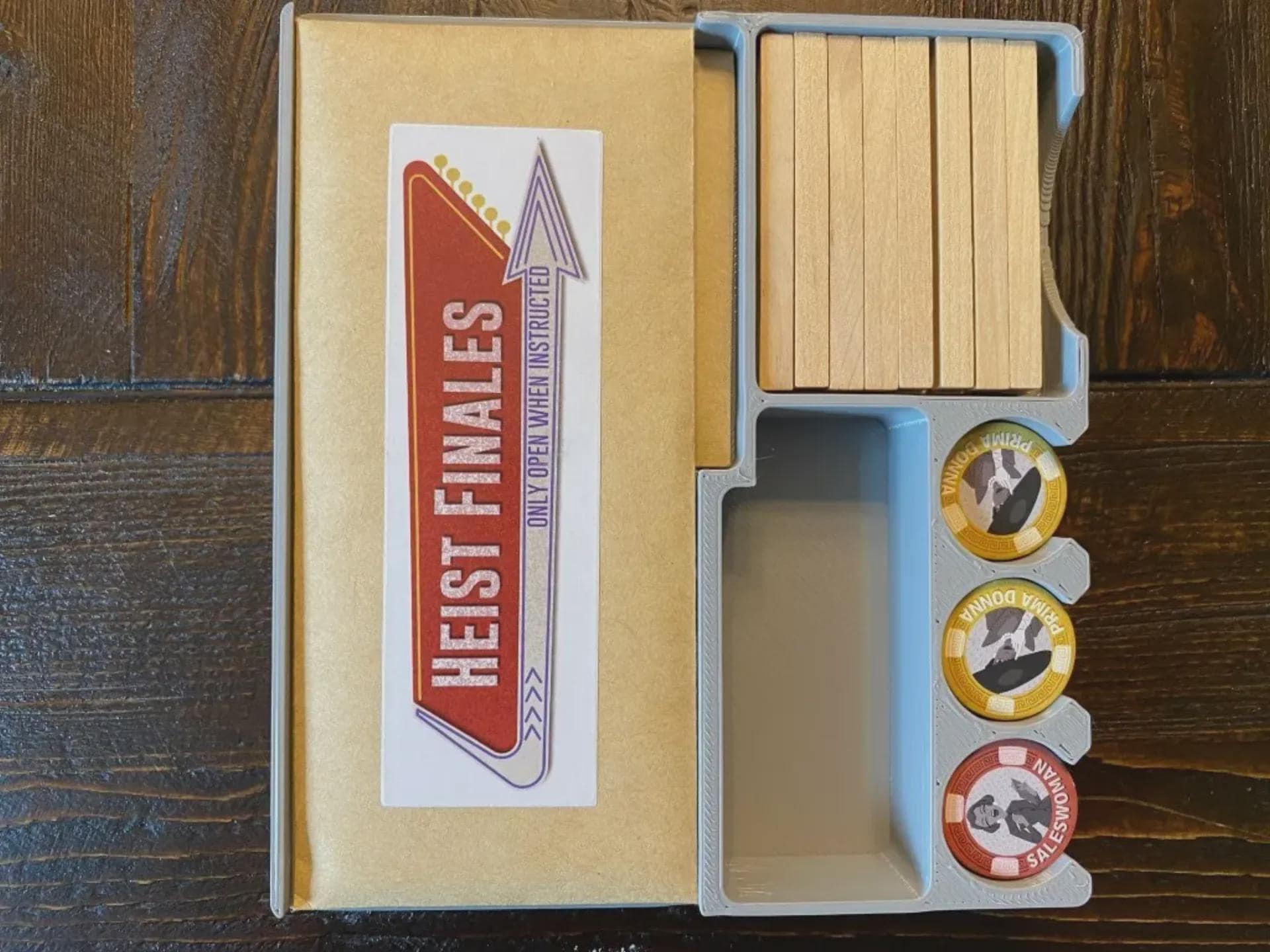 Burgle Bros. 2 Board Game Organizer - Made Using Solar Power and Sustainable Materials