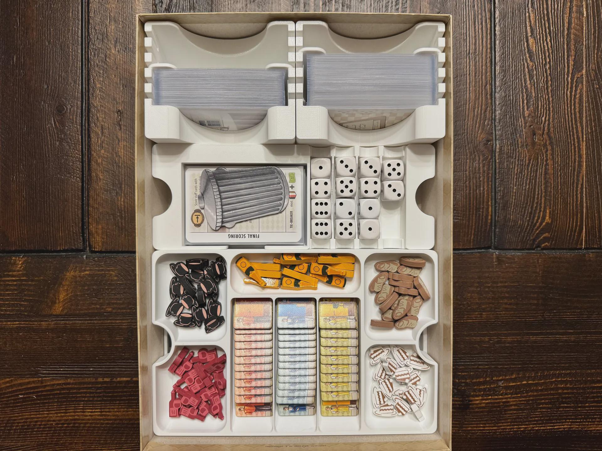 Grand Austria Hotel and Let's Waltz Insert / Organizer - Holds Meeple Source Food Upgrades Made using Solar Power