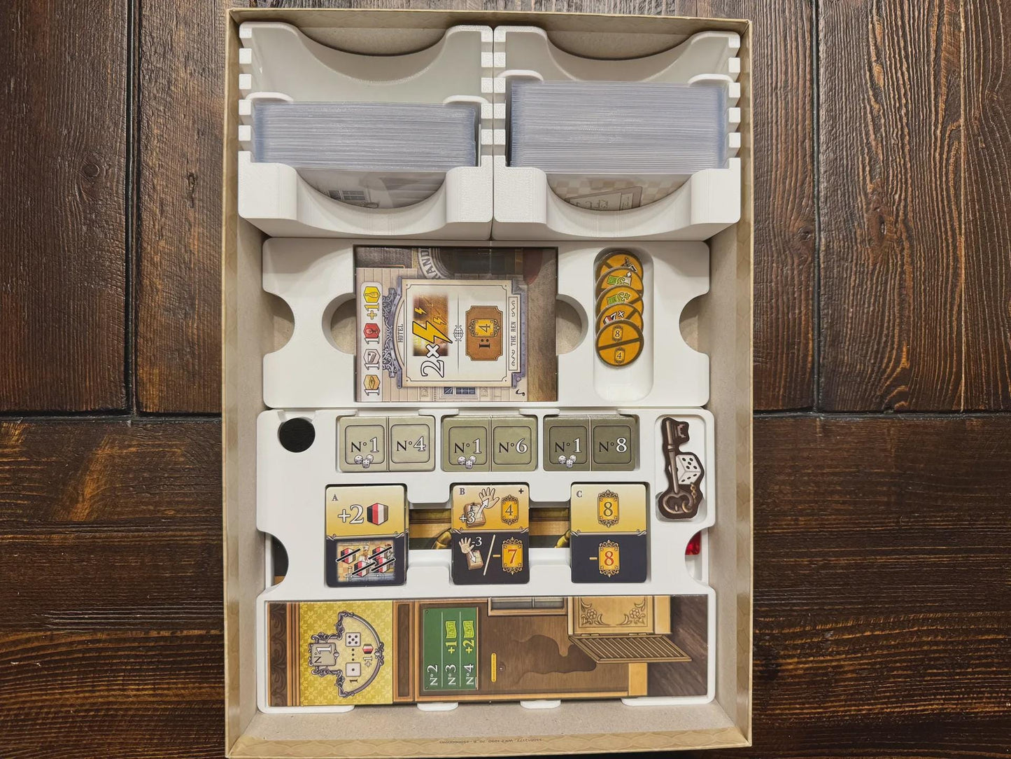 Grand Austria Hotel and Let's Waltz Insert / Organizer - Holds Meeple Source Food Upgrades Made using Solar Power