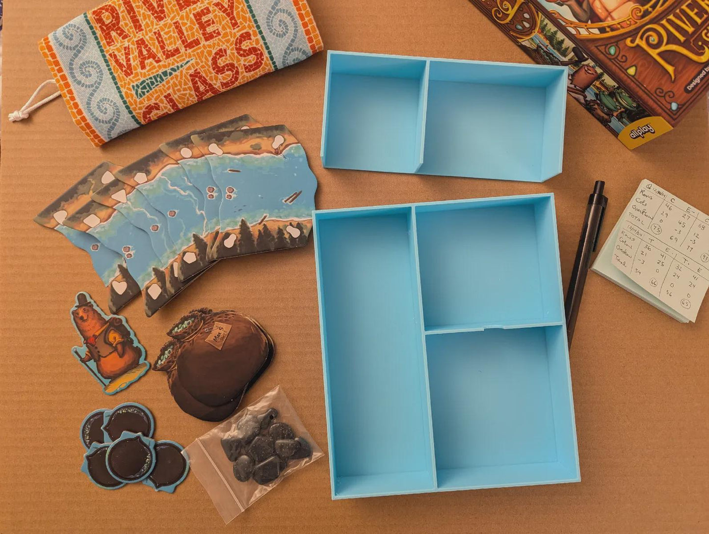 River Valley Glassworks Insert | 3D Printed Organizer for Board Game Components | Sustainable & Solar-Powered Shop