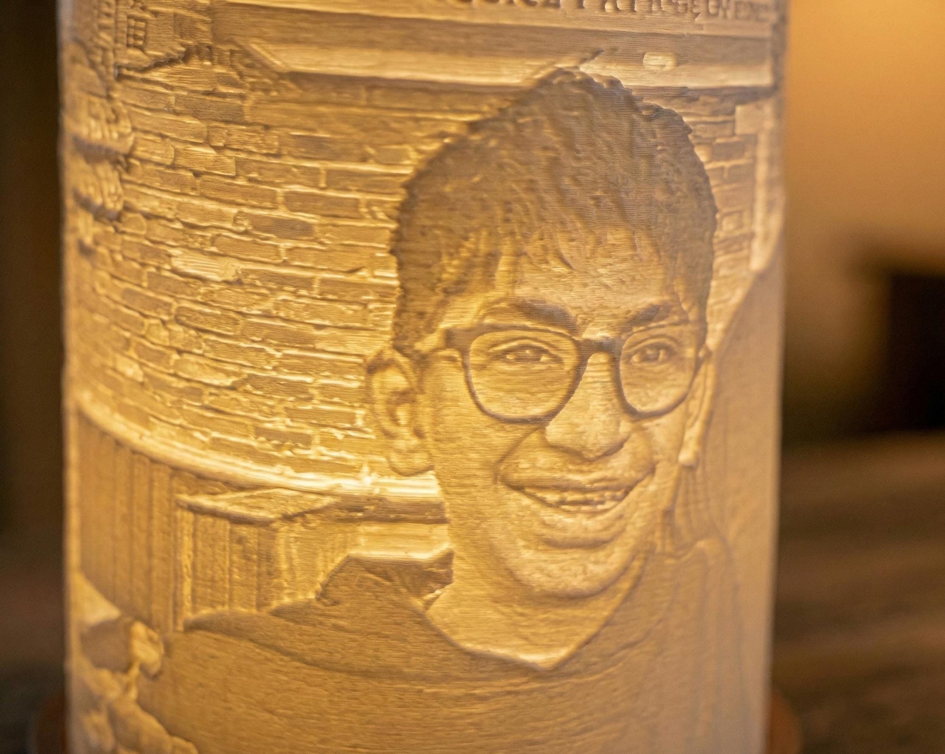 7" Tall Personalized Custom Made Lithophane Photo Lantern Lamp (Big Size)