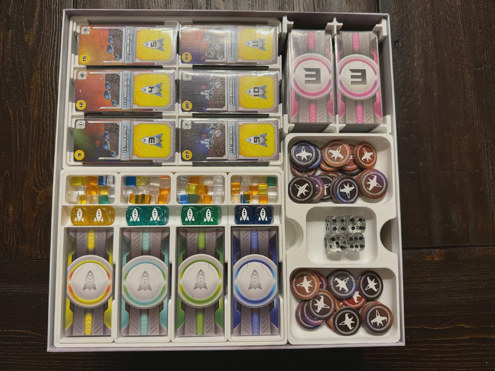 Space Base Insert / Organizer - Holds All Expansions Through Genesis in the Command Station Box - Eco Friendly 3D Printing Farm