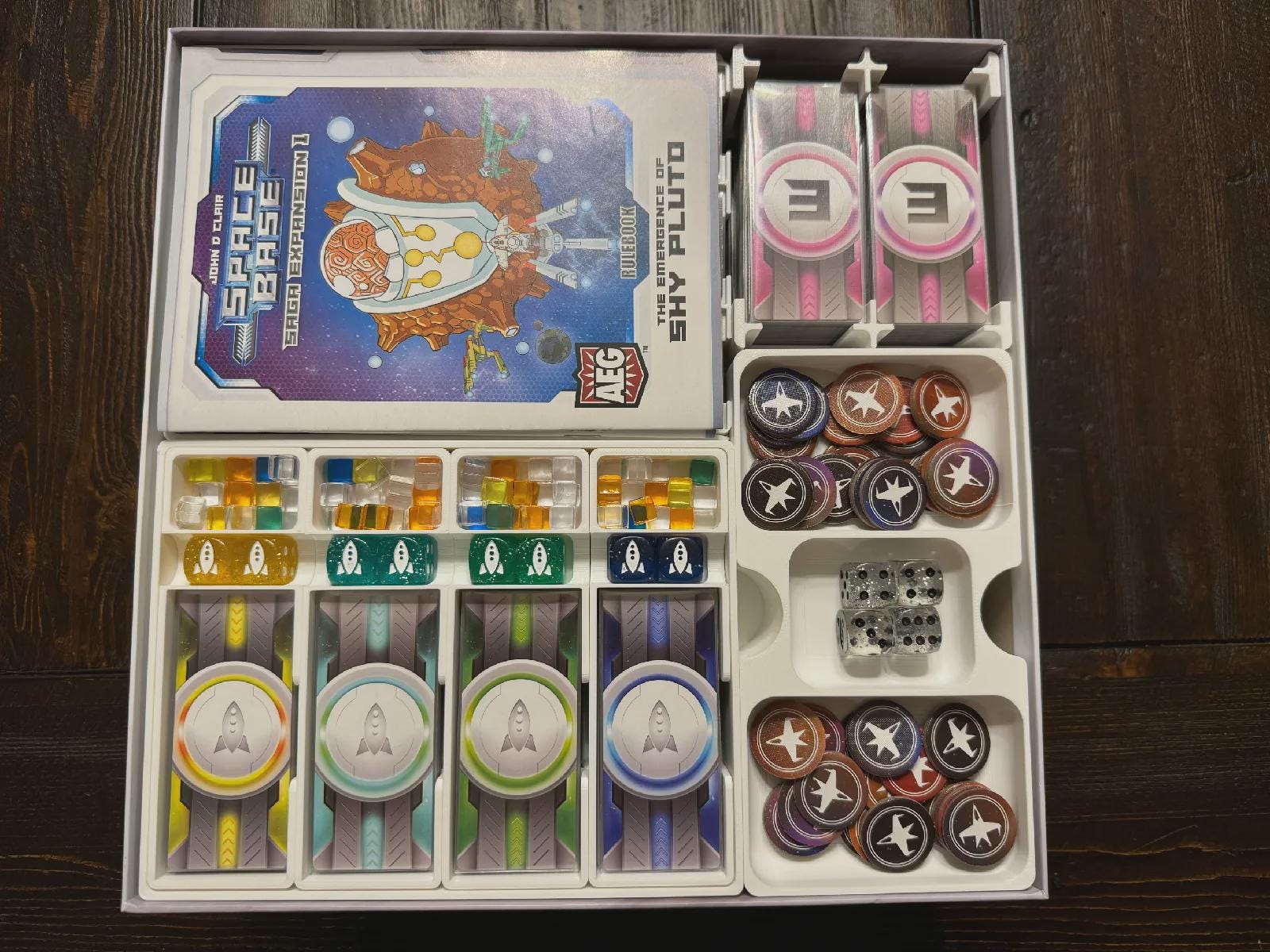 Space Base Insert / Organizer - Holds All Expansions Through Genesis in the Command Station Box - Eco Friendly 3D Printing Farm