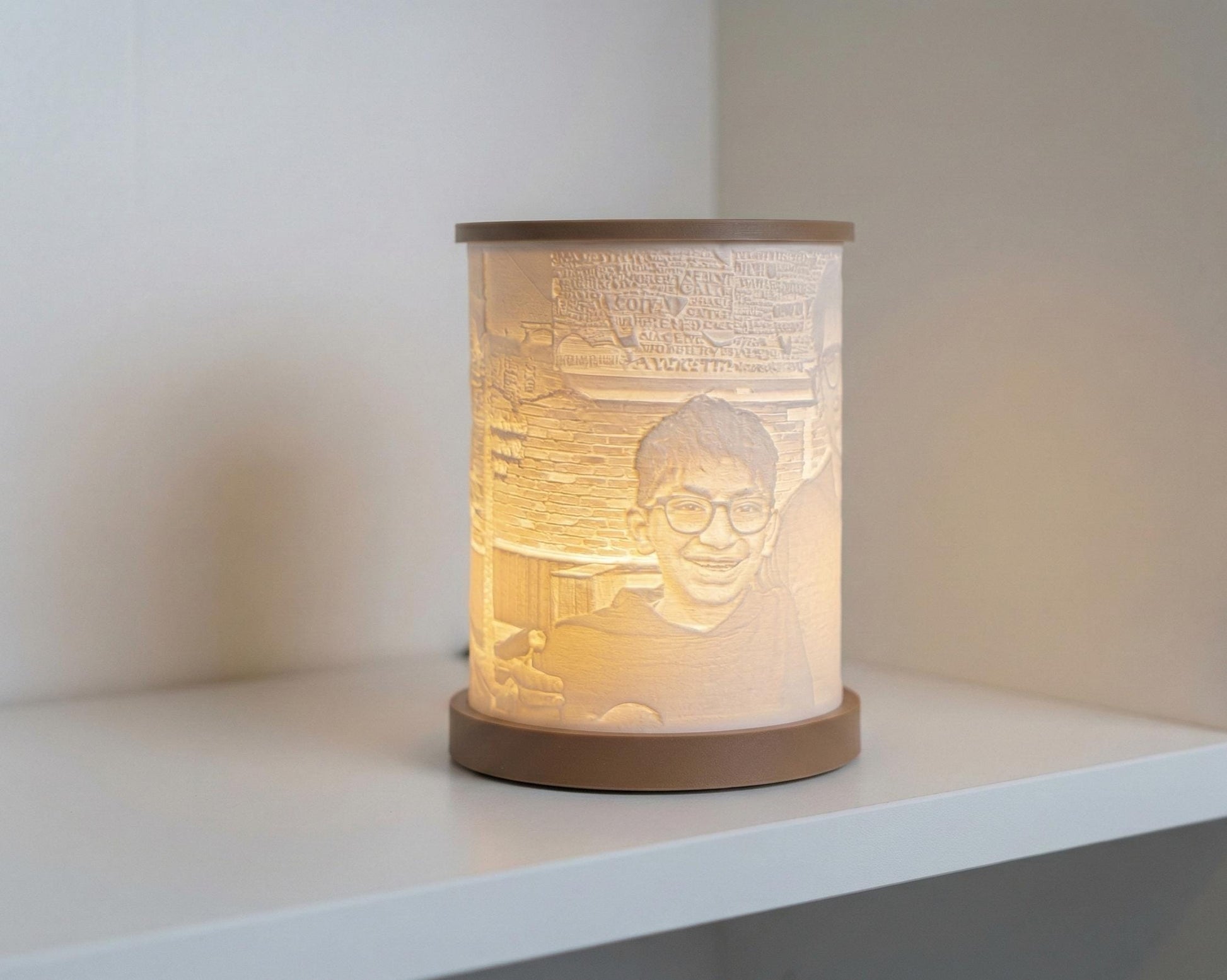 7" Tall Personalized Custom Made Lithophane Photo Lantern Lamp (Big Size)