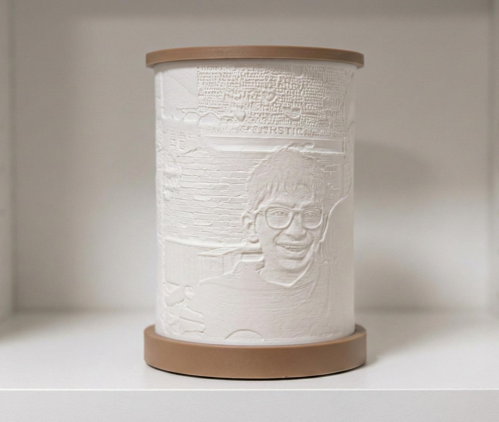 7" Tall Personalized Custom Made Lithophane Photo Lantern Lamp (Big Size)