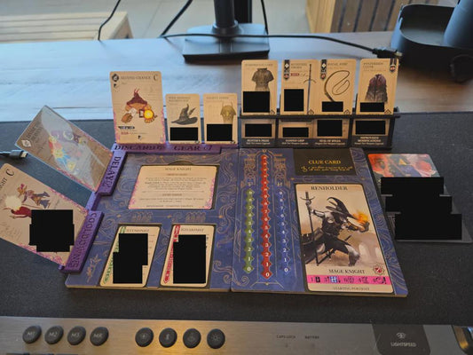 Board game organizer with cards and components neatly arranged in a 3D printed insert by KreativLayers