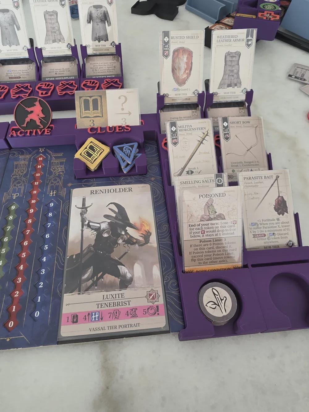 Kingdoms Forlorn Player Boards V2 for 4 Knights – Modular 3D Print